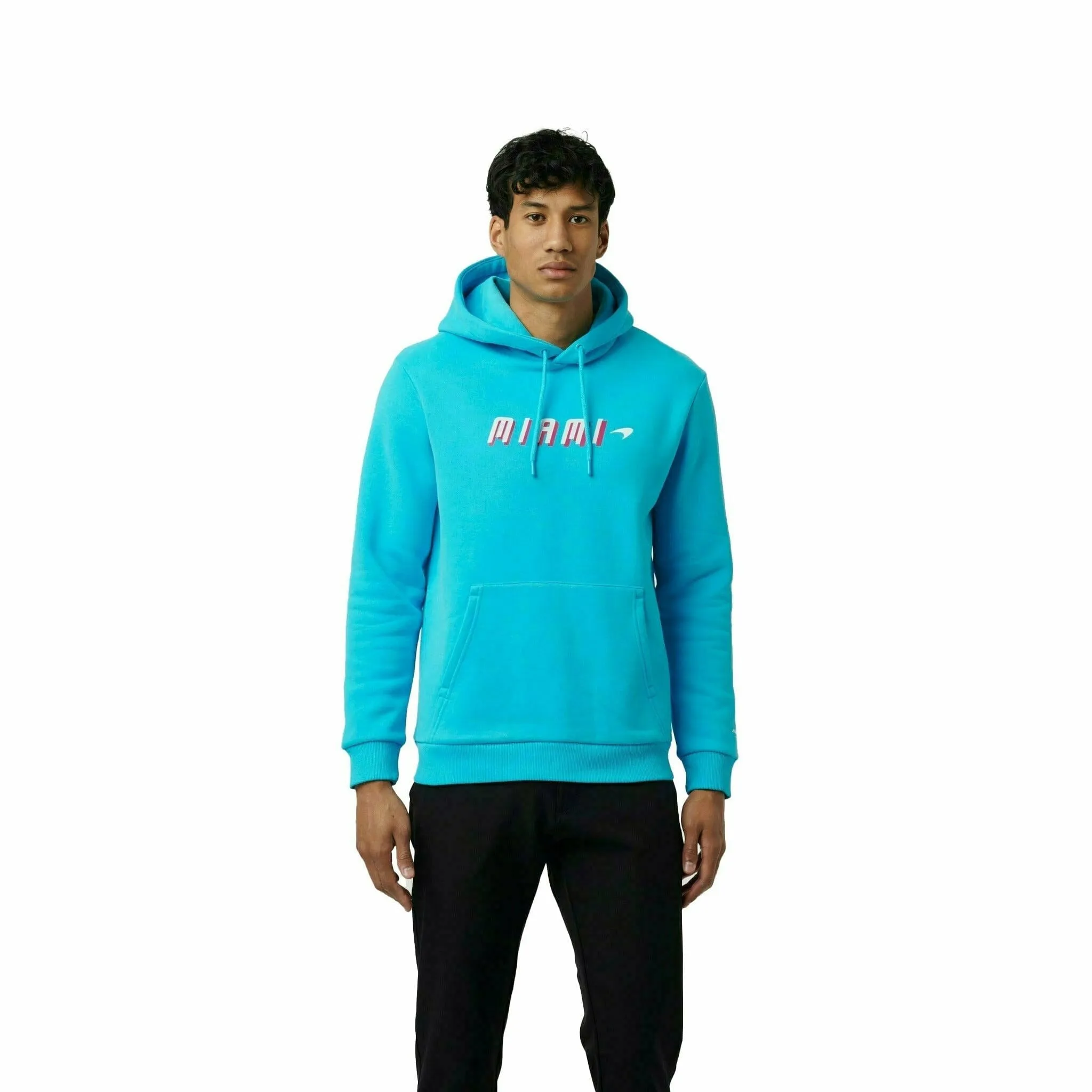 McLaren F1 Men's Miami Neon Graphic Hoodie -Black/White/Vice Blue/Beetroot Purple