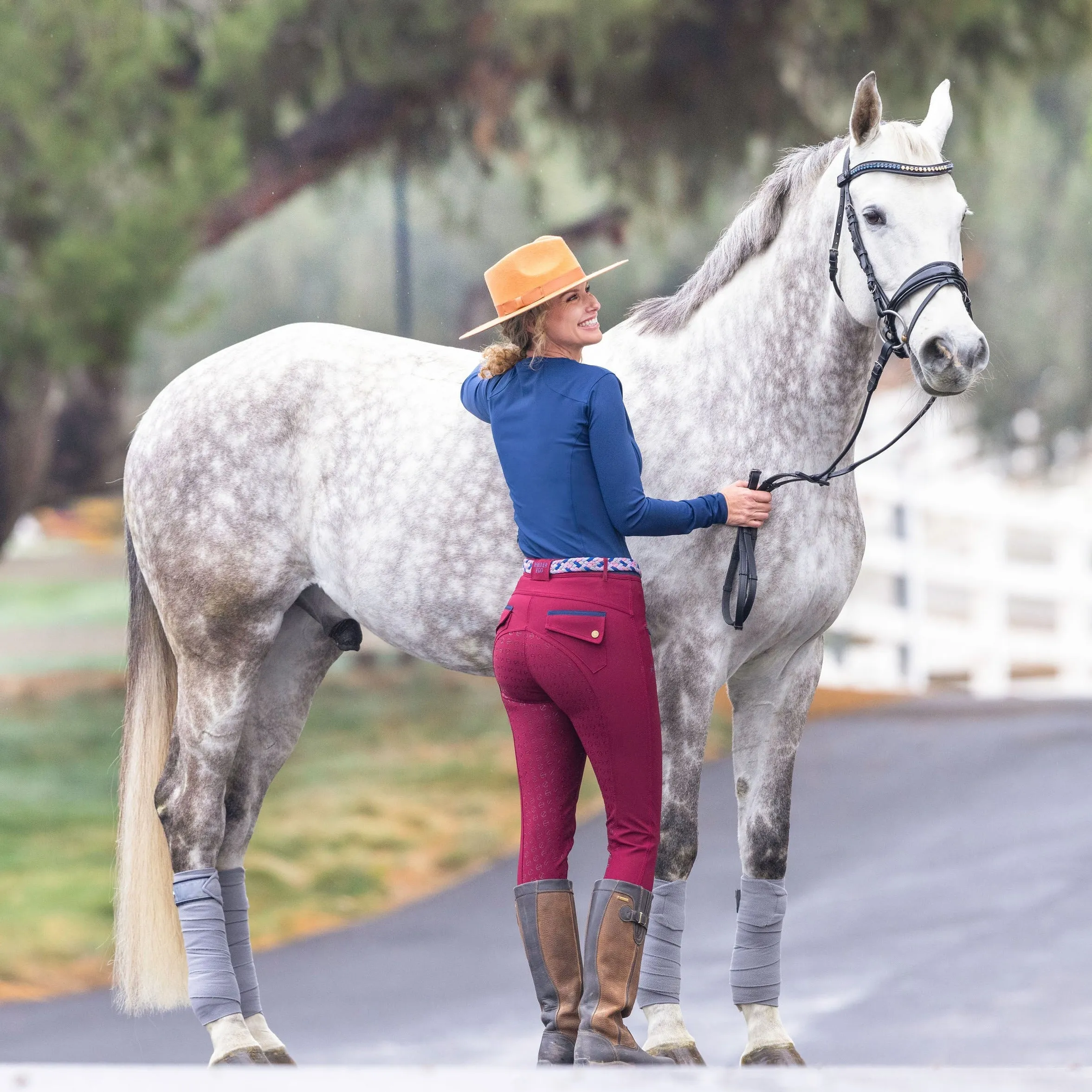 Megan Full Seat Breeches - Burgundy