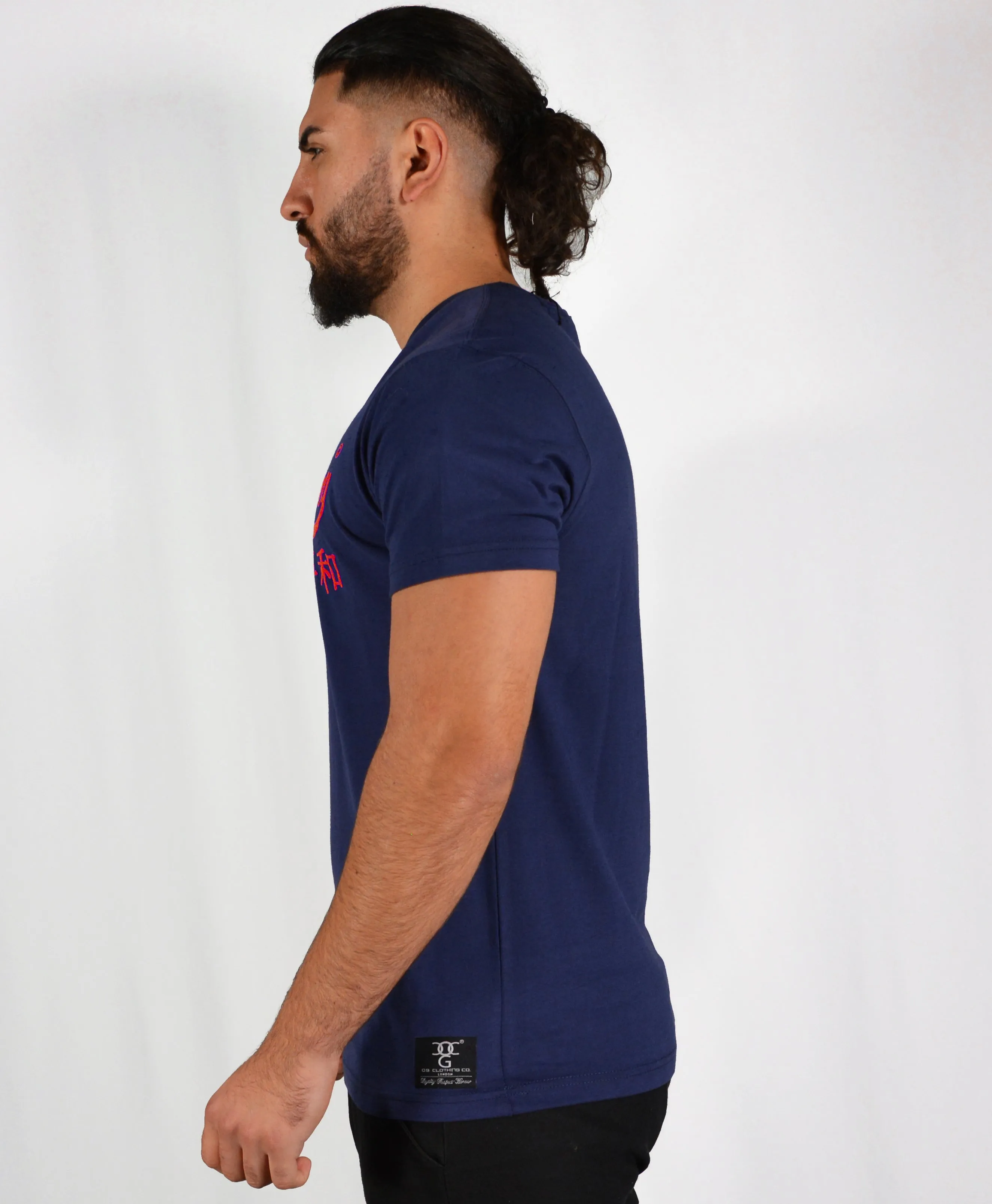 Mens Revolutionary Navy Blue / Red Print T Shirt