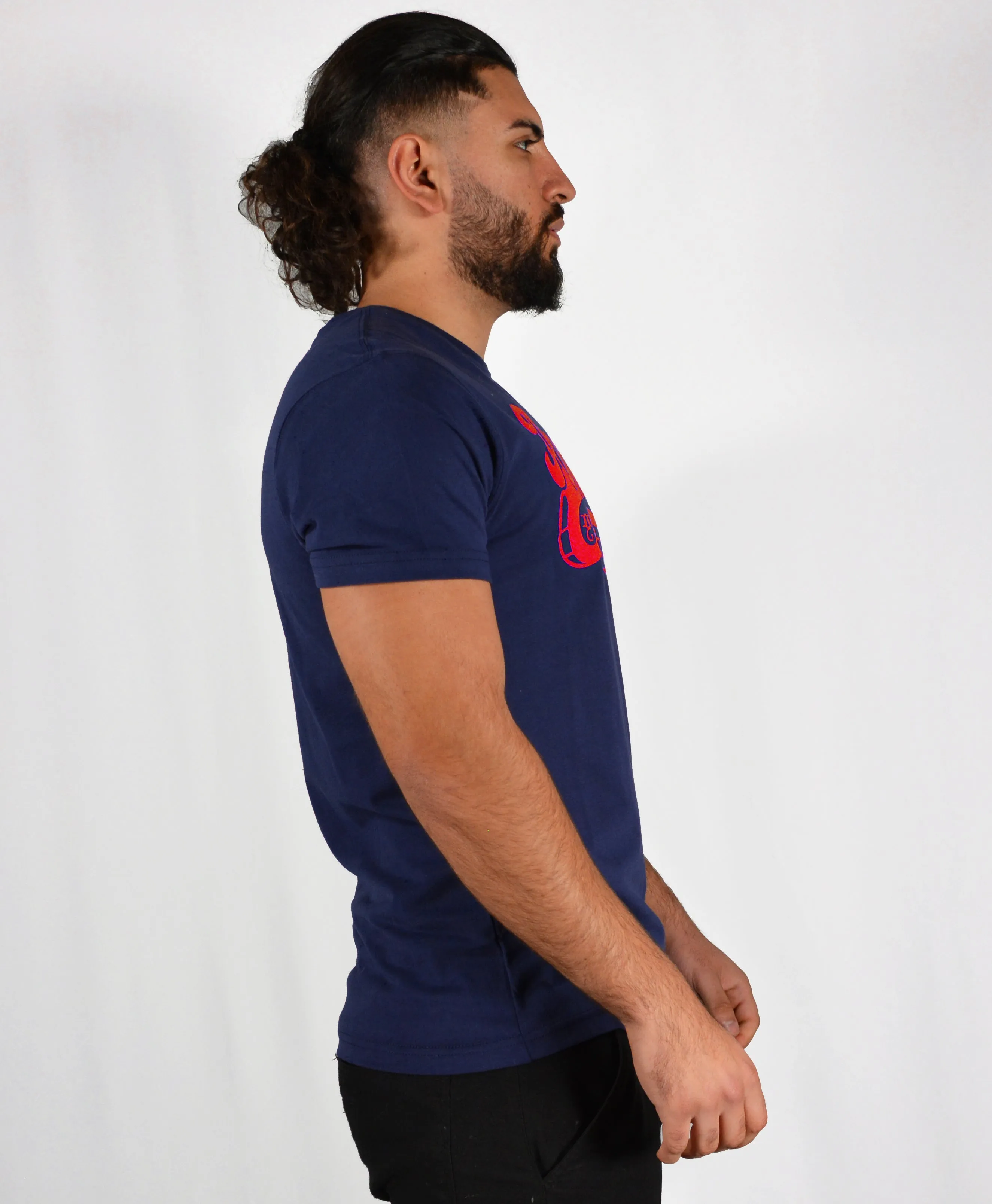 Mens Revolutionary Navy Blue / Red Print T Shirt