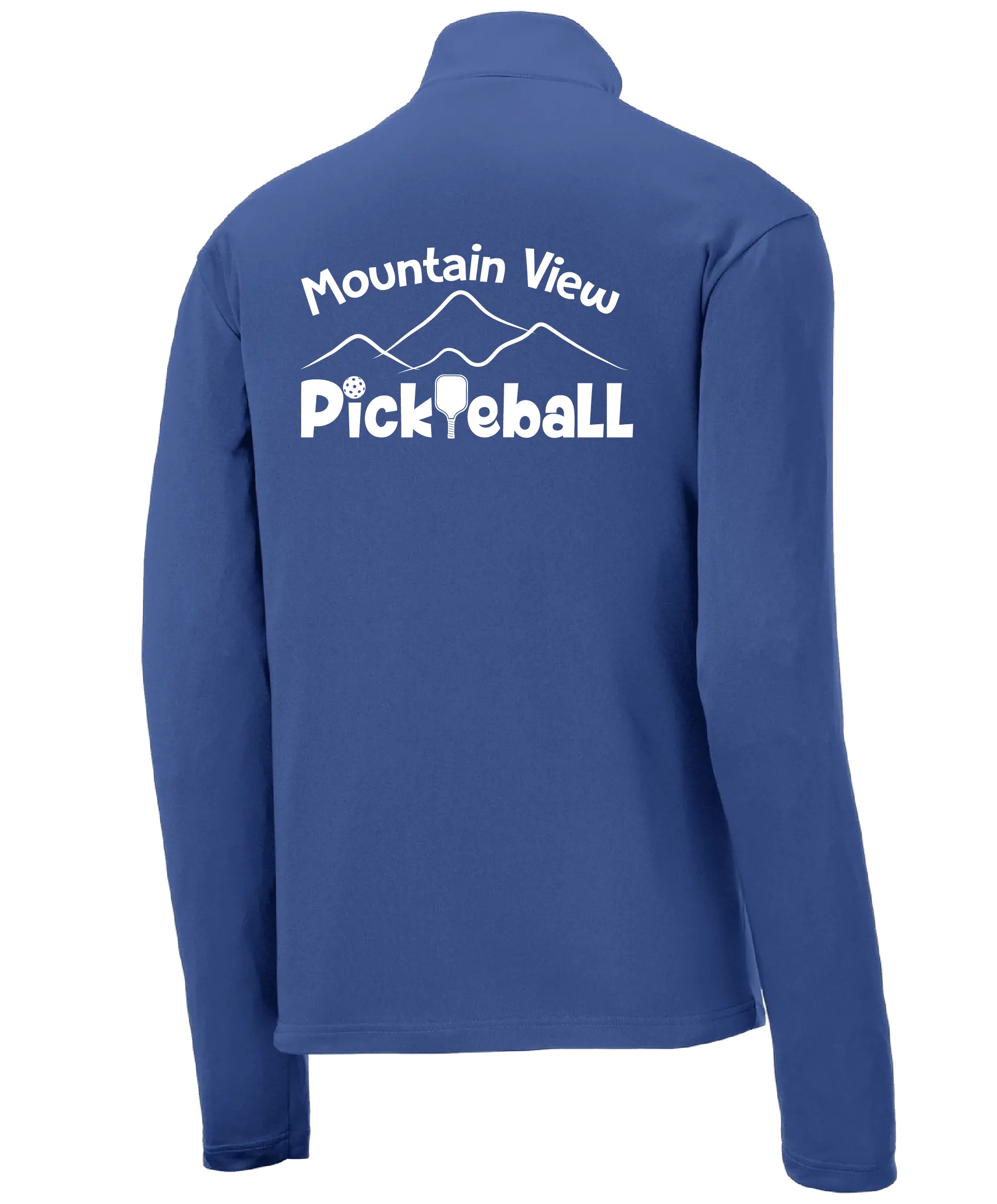 Mountain View Pickleball Club | Men's 1/4 Zip Long Sleeve Pullover Athletic Shirt | 100% Polyester