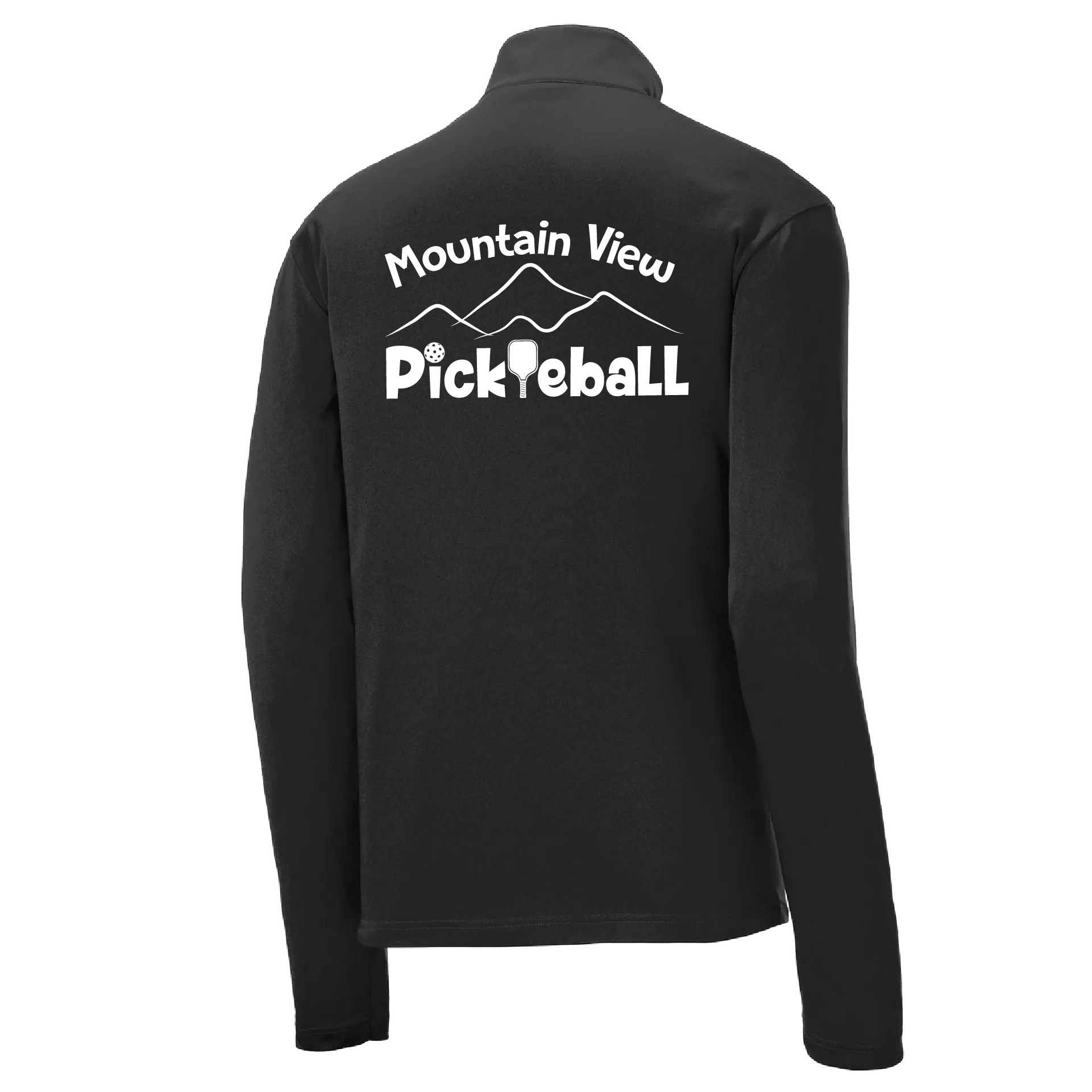 Mountain View Pickleball Club | Men's 1/4 Zip Long Sleeve Pullover Athletic Shirt | 100% Polyester