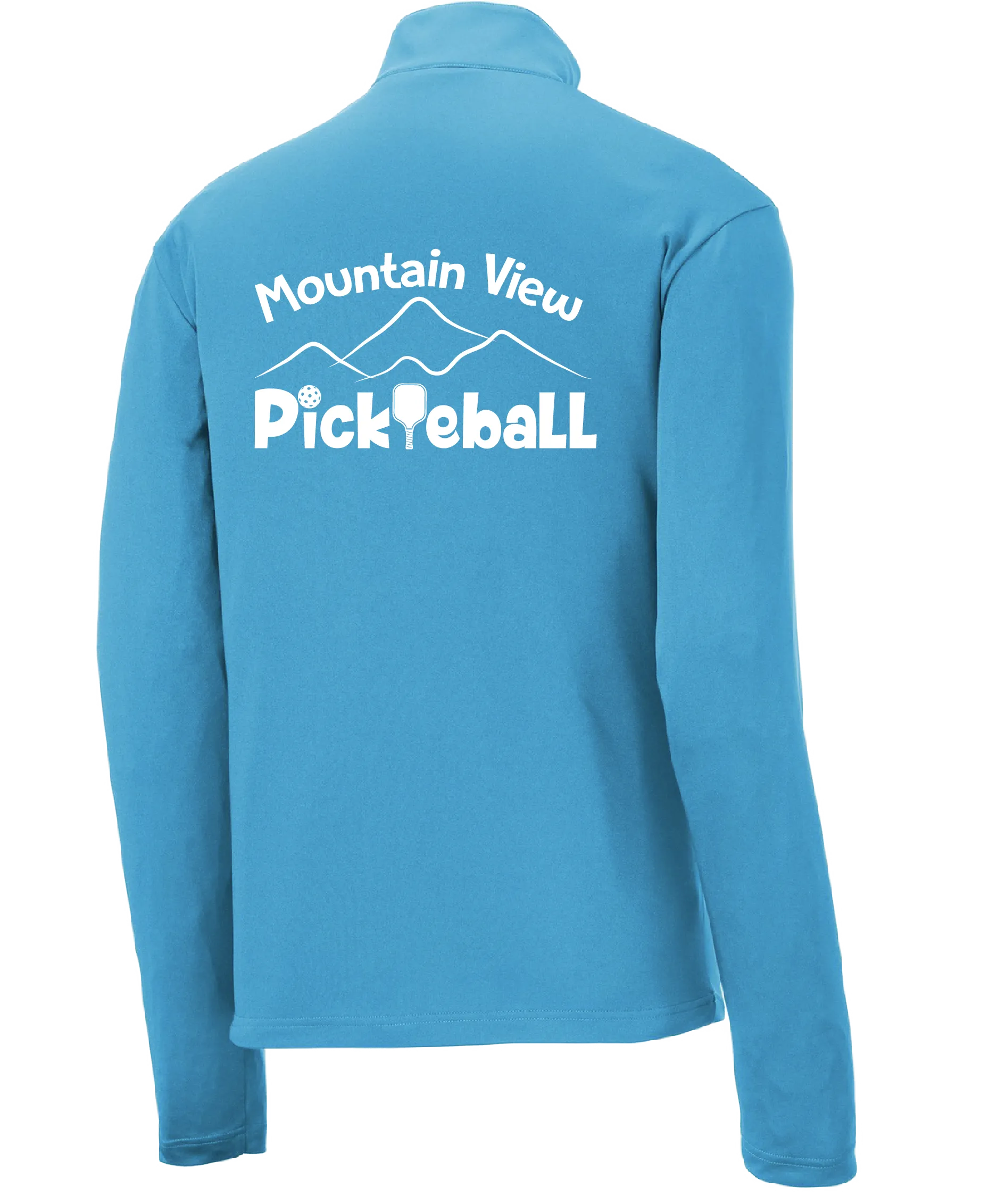 Mountain View Pickleball Club | Men's 1/4 Zip Long Sleeve Pullover Athletic Shirt | 100% Polyester