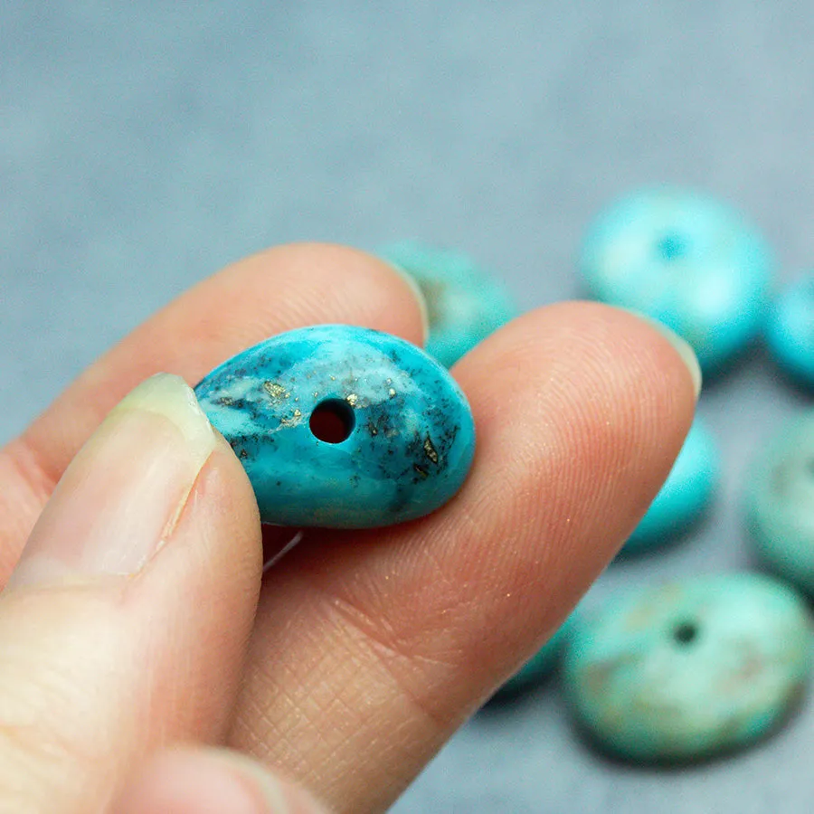 Nacozari Turquoise 10-20mm Nugget - Large Hole Single Bead