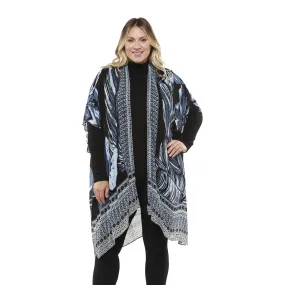 Navy Palm Viscose Kimono