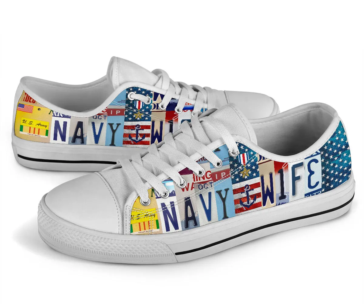 Navy Wife Custom Low Top Shoes