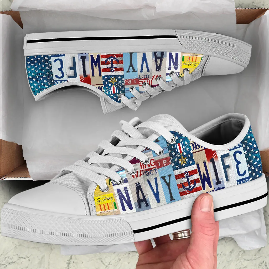 Navy Wife Custom Low Top Shoes