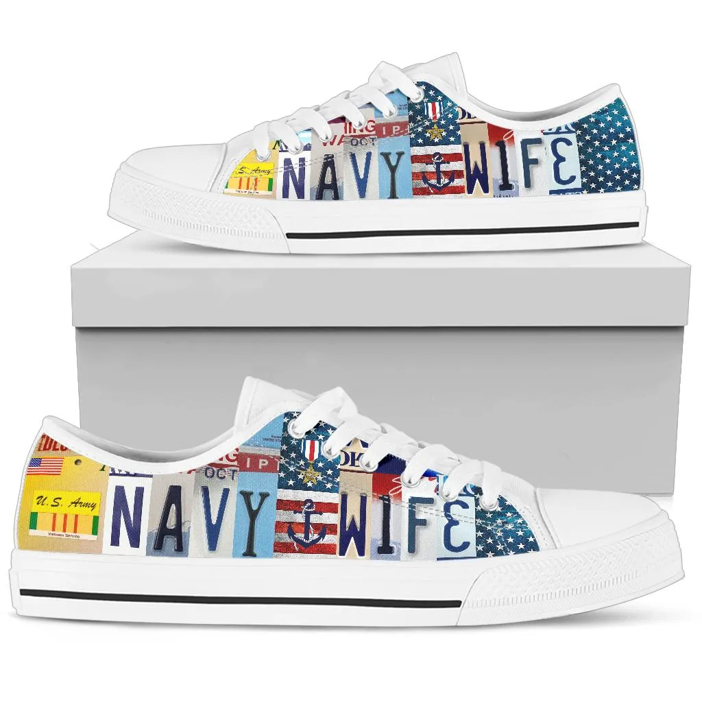 Navy Wife Custom Low Top Shoes