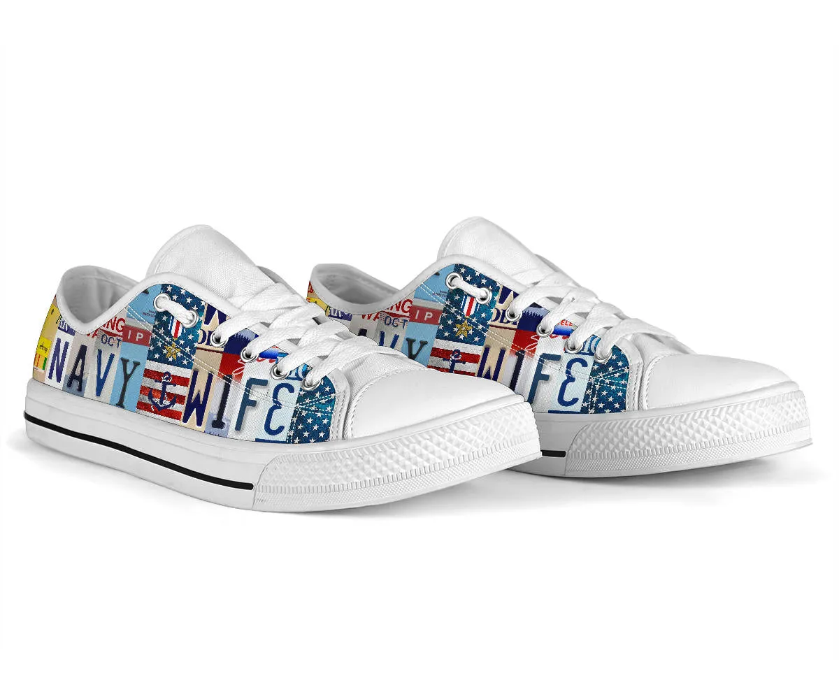 Navy Wife Custom Low Top Shoes