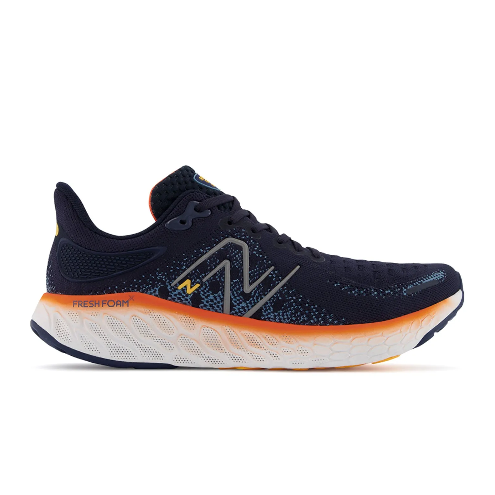 New Balance Fresh Foam X 1080 v12 Running Shoe (Men) - Eclipse/Vibrant Orange/Spring Tide/Natural Indigo