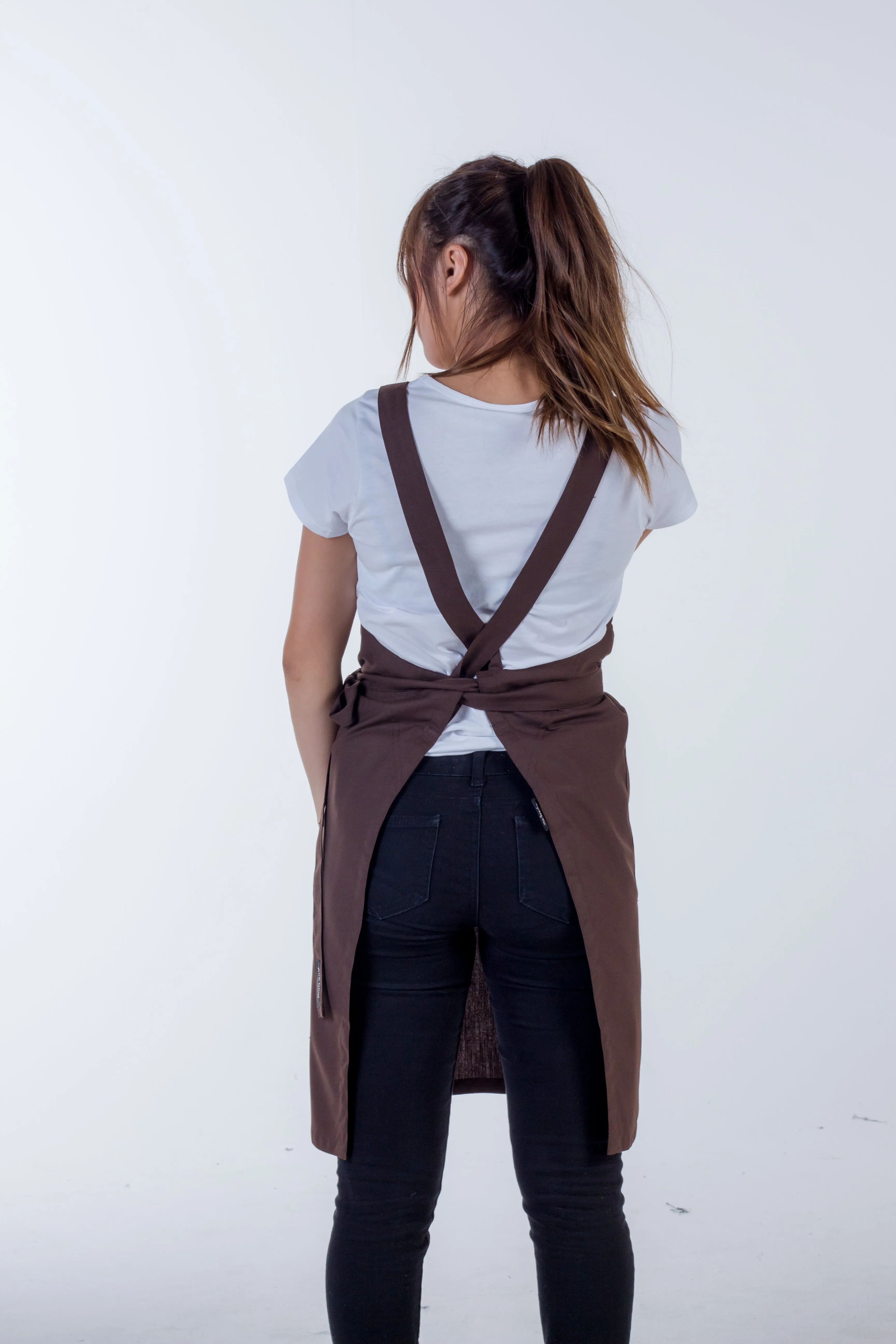 Orthodox Cross Over Apron Chocolate Brown