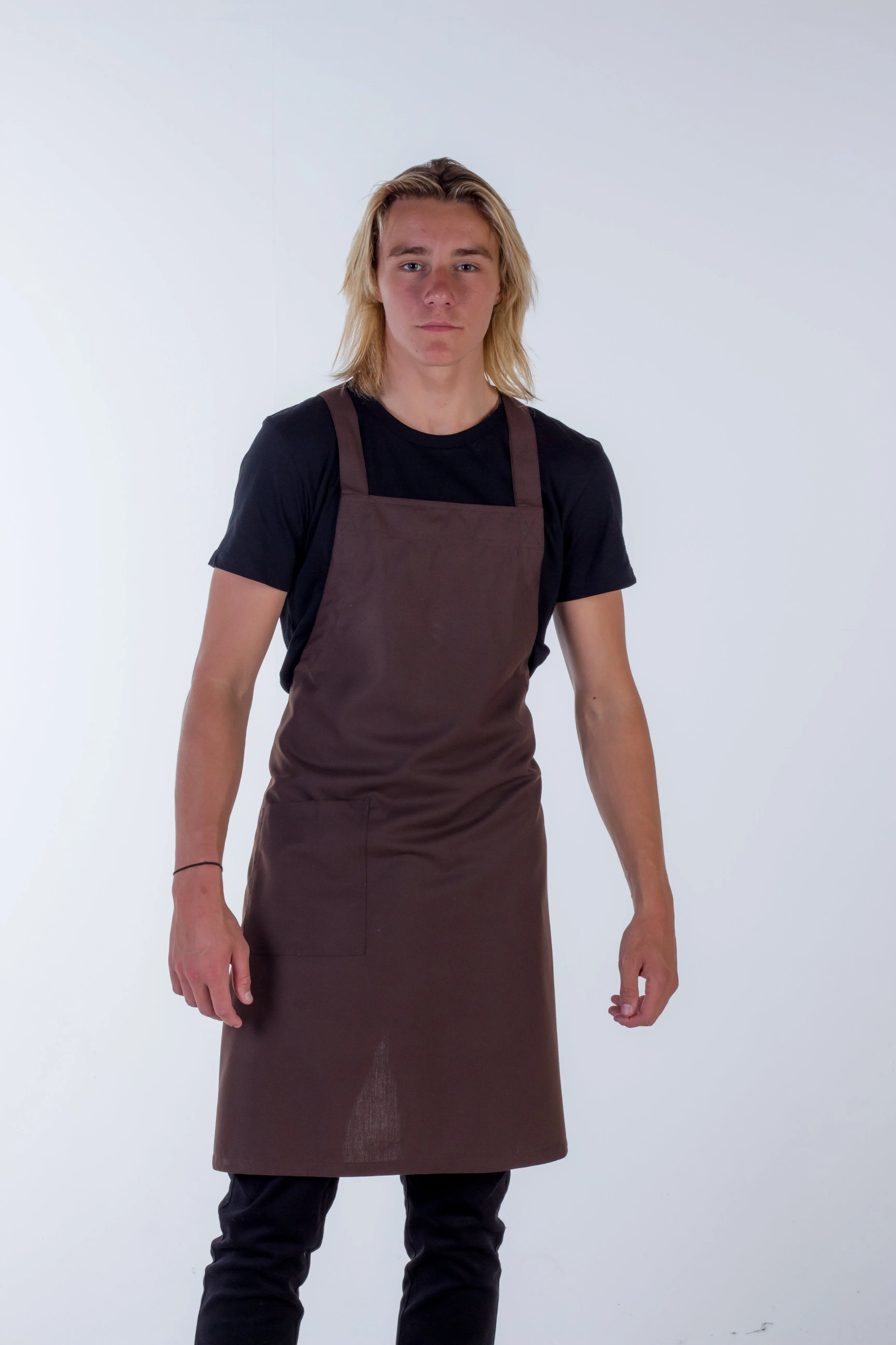 Orthodox Cross Over Apron Chocolate Brown