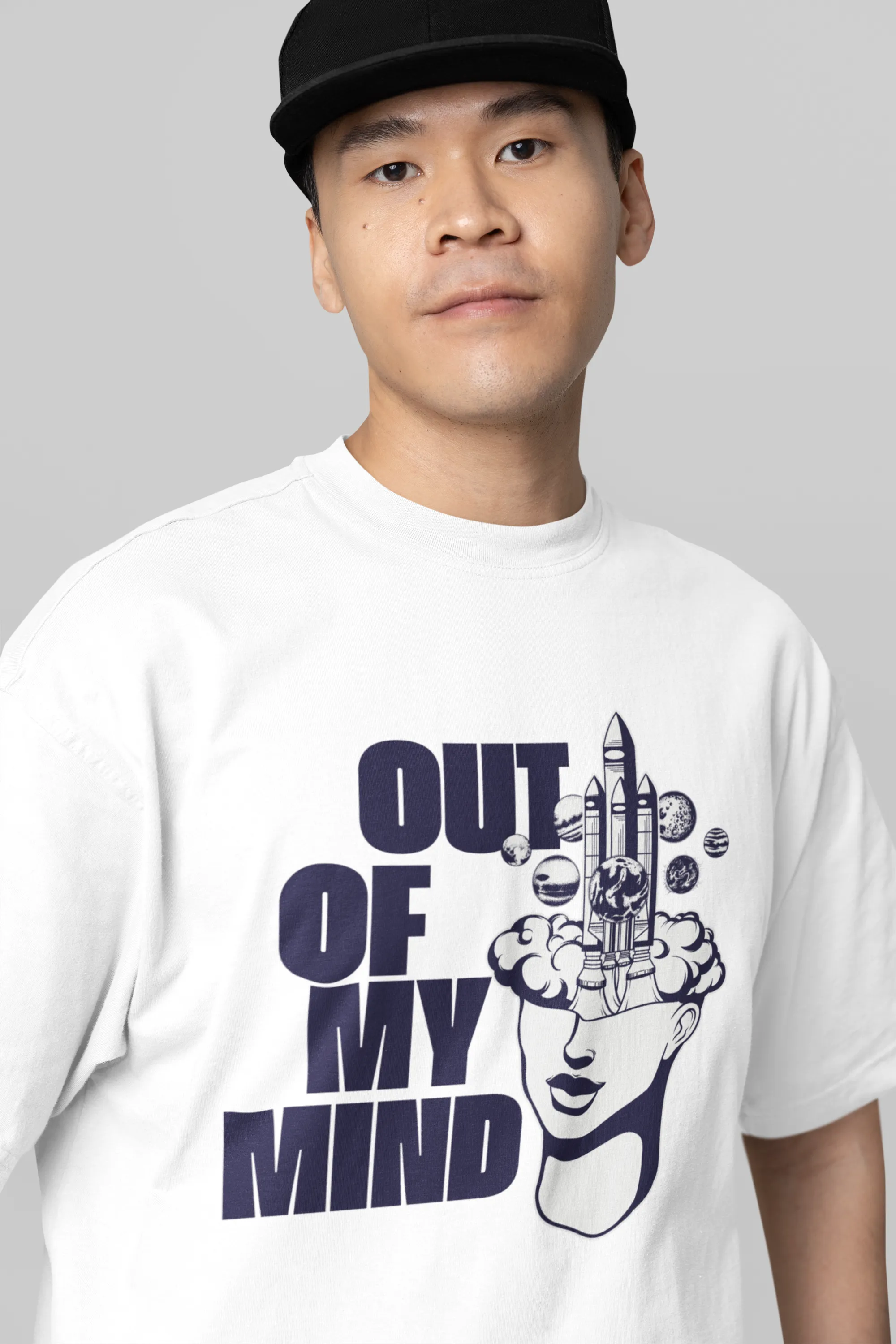 Out Of My Mind Graphic Printed Unisex Oversized T-shirt