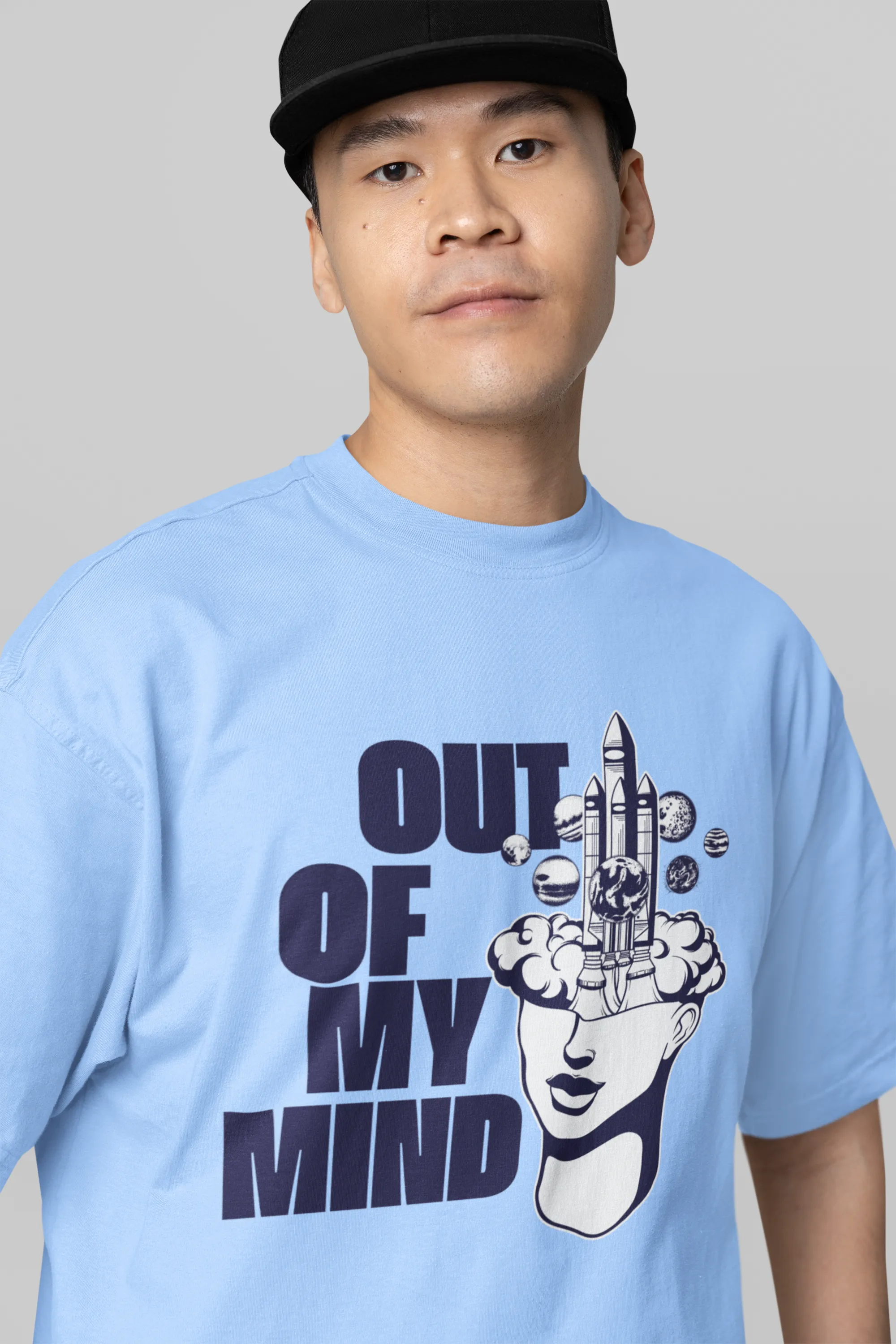 Out Of My Mind Graphic Printed Unisex Oversized T-shirt