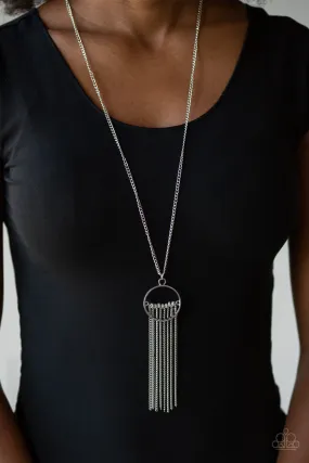 Paparazzi Terra Tassel Silver Necklace Set