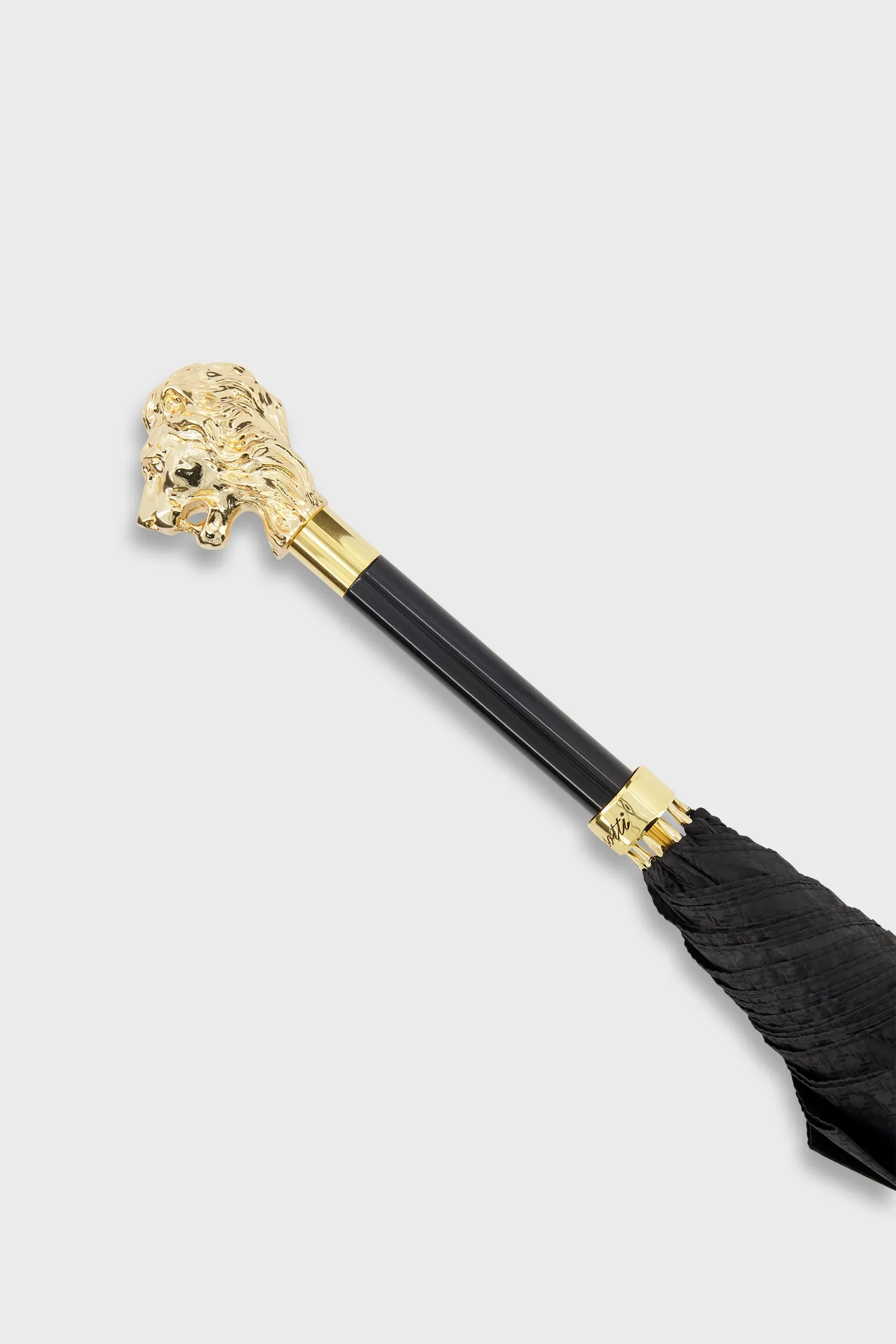 Pasotti Black/Gold Lion Umbrella