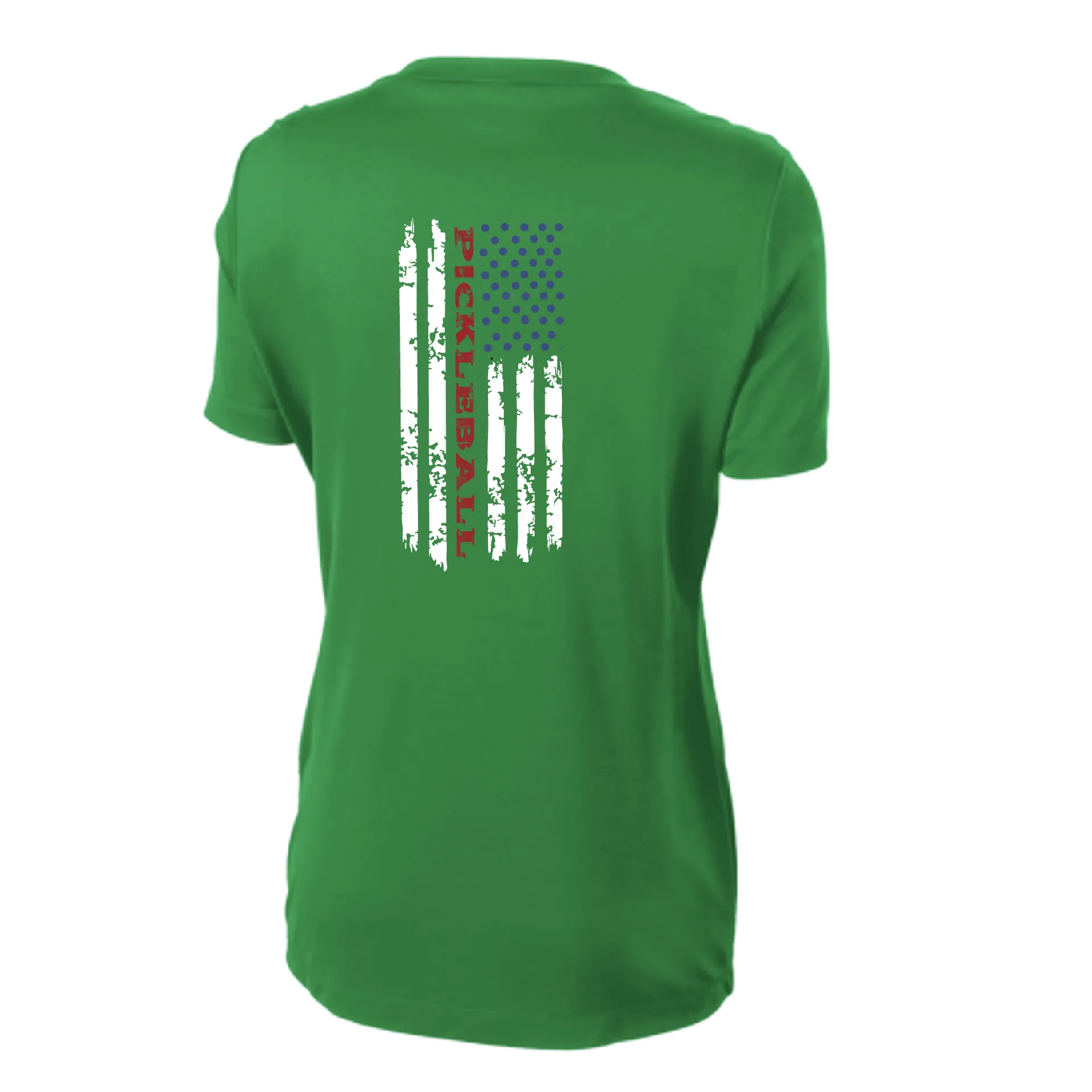 Pickleball Flag Vertical (Customizable) | Women’s Short Sleeve Crewneck Athletic Shirts | 100% Polyester