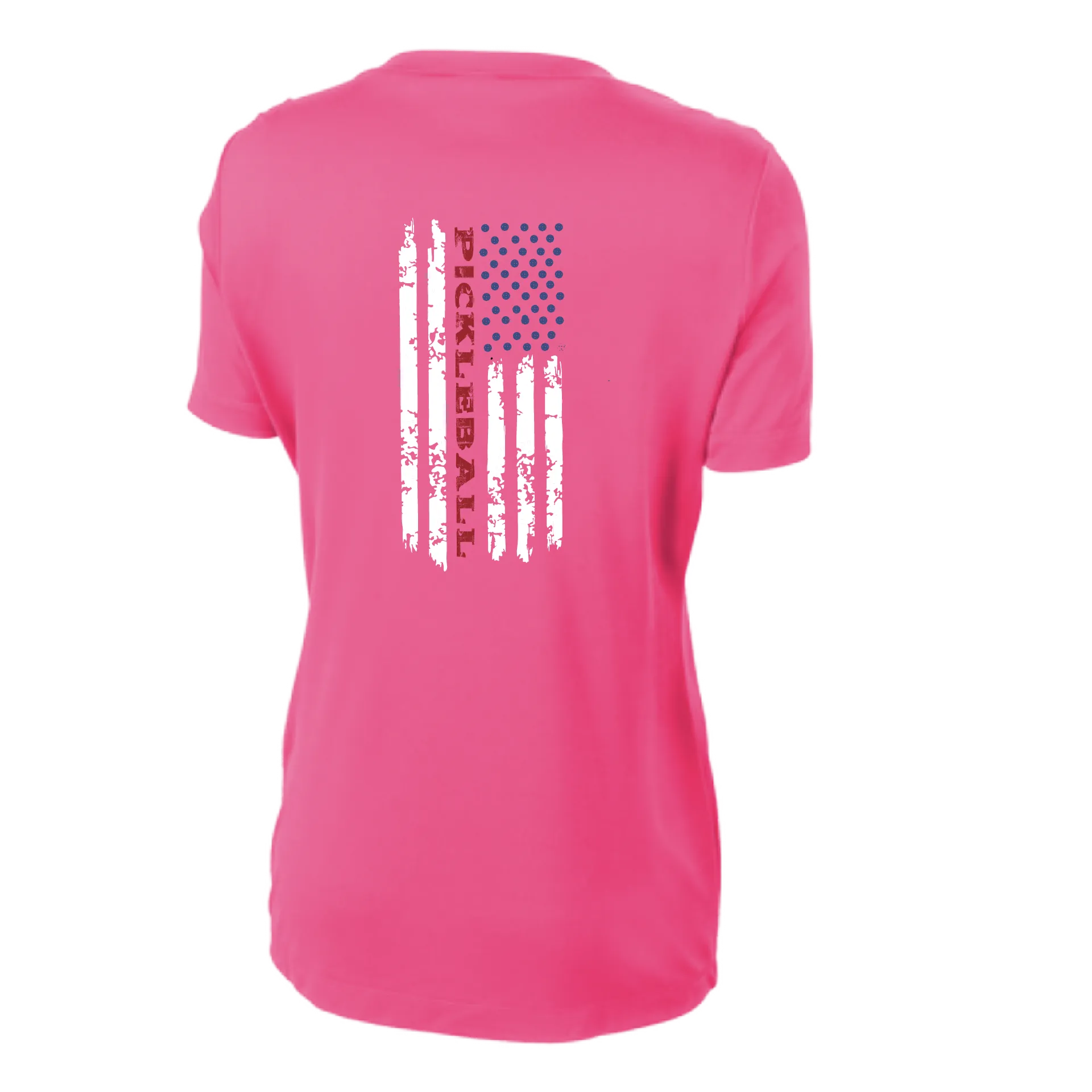 Pickleball Flag Vertical (Customizable) | Women’s Short Sleeve Crewneck Athletic Shirts | 100% Polyester