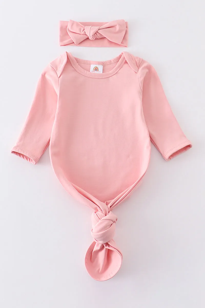 Pink head band baby gown