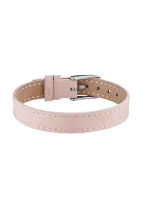 Pink Leather Strap Silver