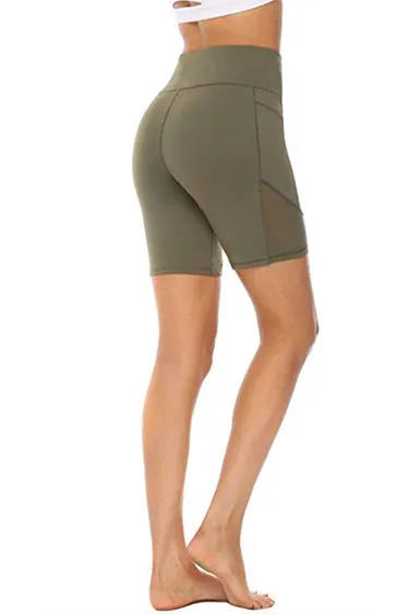 Pocket Panel Mesh Design Shorts Olive