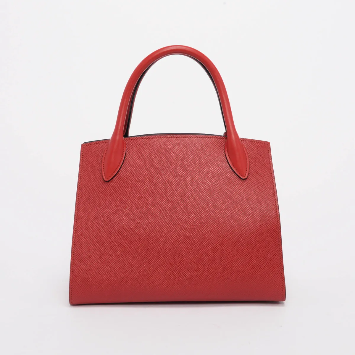 Prada Red Saffiano Cuir Small Monochrome Tote