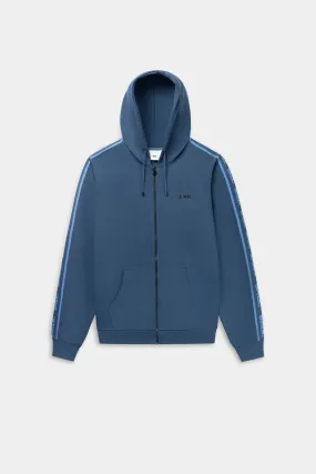 Q-Tape Regular Fit Zip Through Hoodie Peak Blue