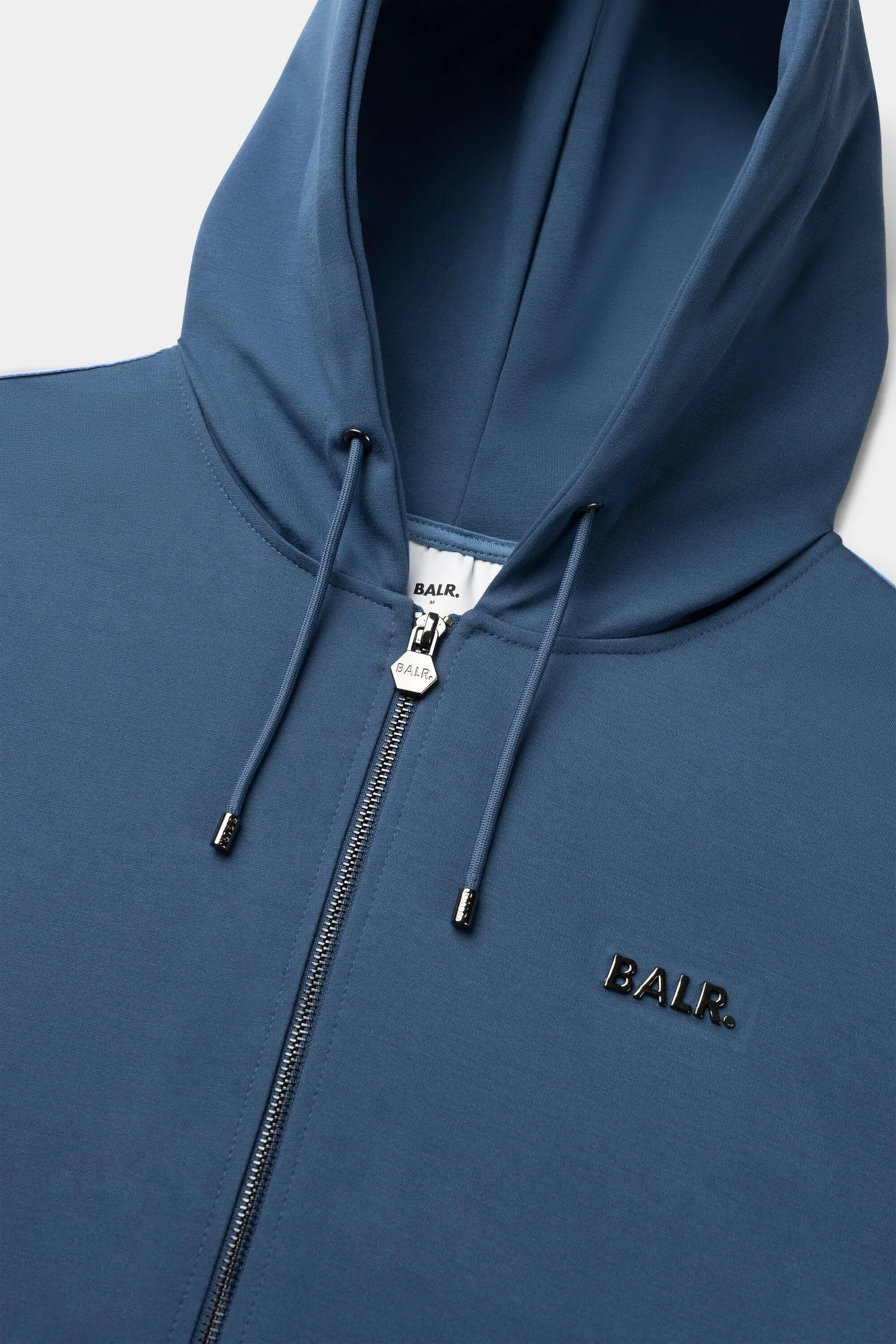 Q-Tape Regular Fit Zip Through Hoodie Peak Blue