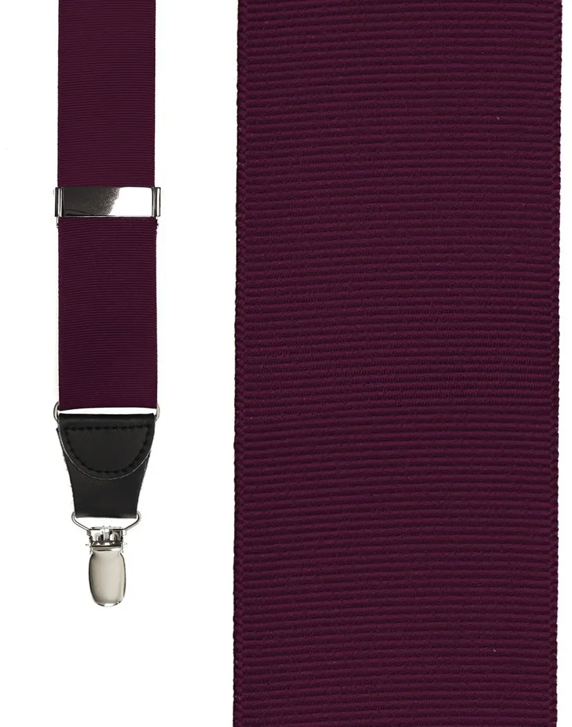 "Burgundy Grosgraine Ribbon" Suspenders