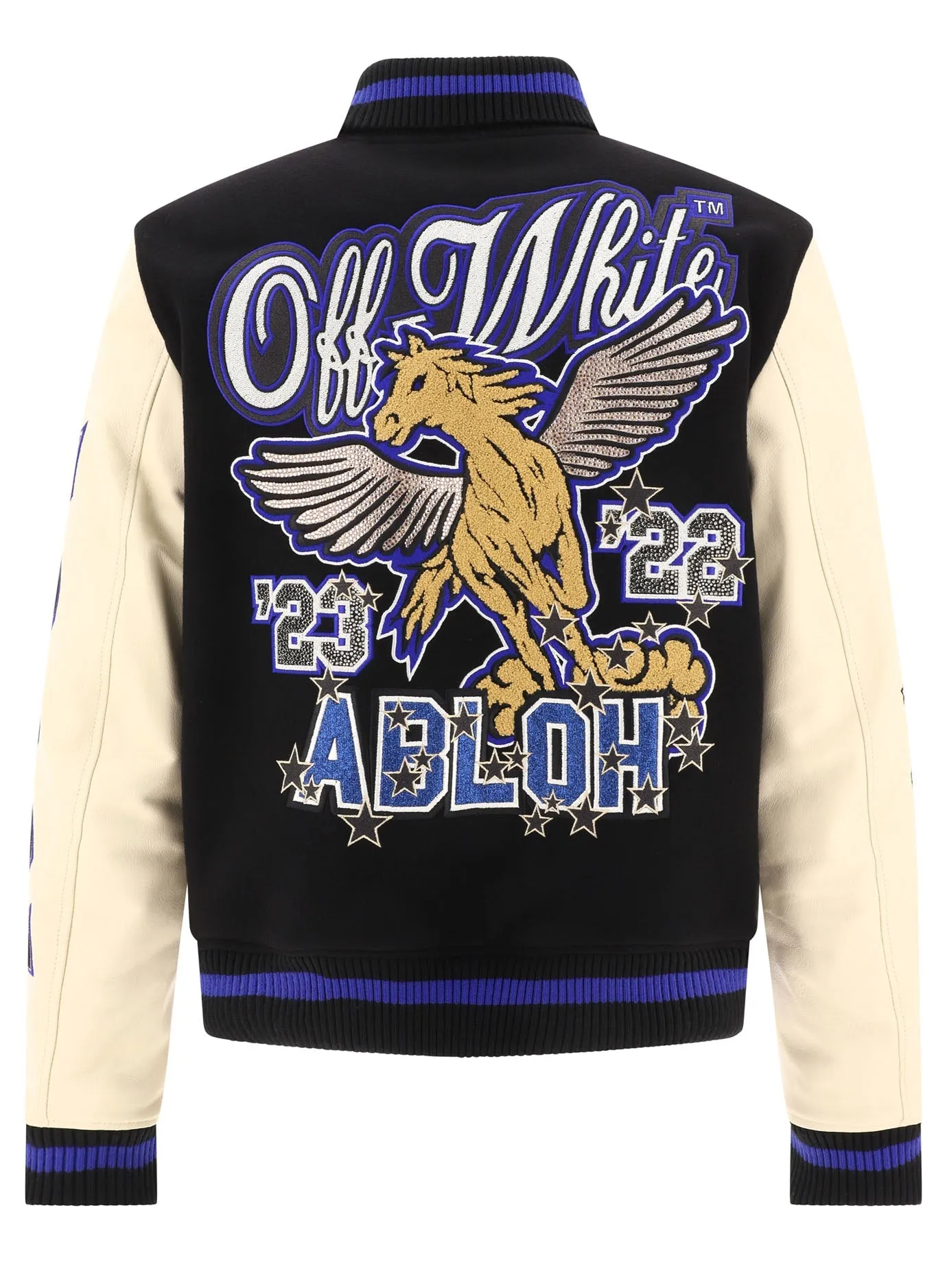 "EMBROIDERED GRAPHICS" VARSITY BOMBER JACKET