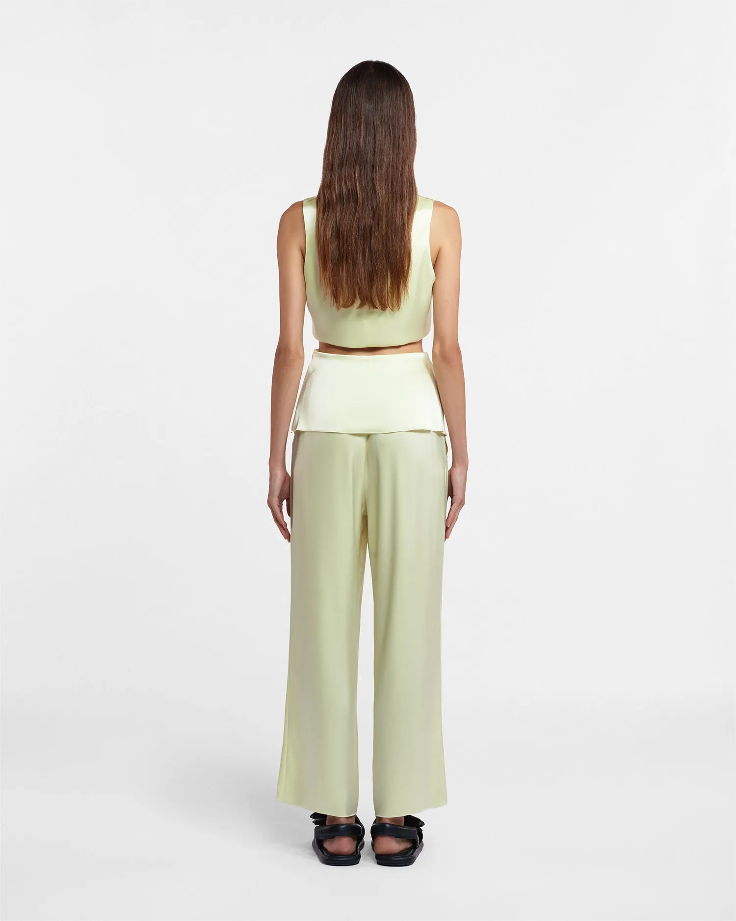 Roanne - Sale Cut-Out Slip Satin Top - Lumen