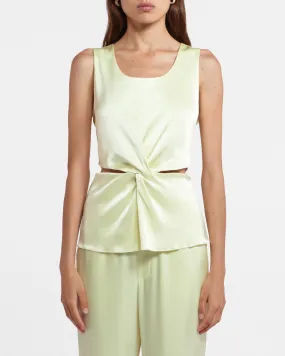 Roanne - Sale Cut-Out Slip Satin Top - Lumen