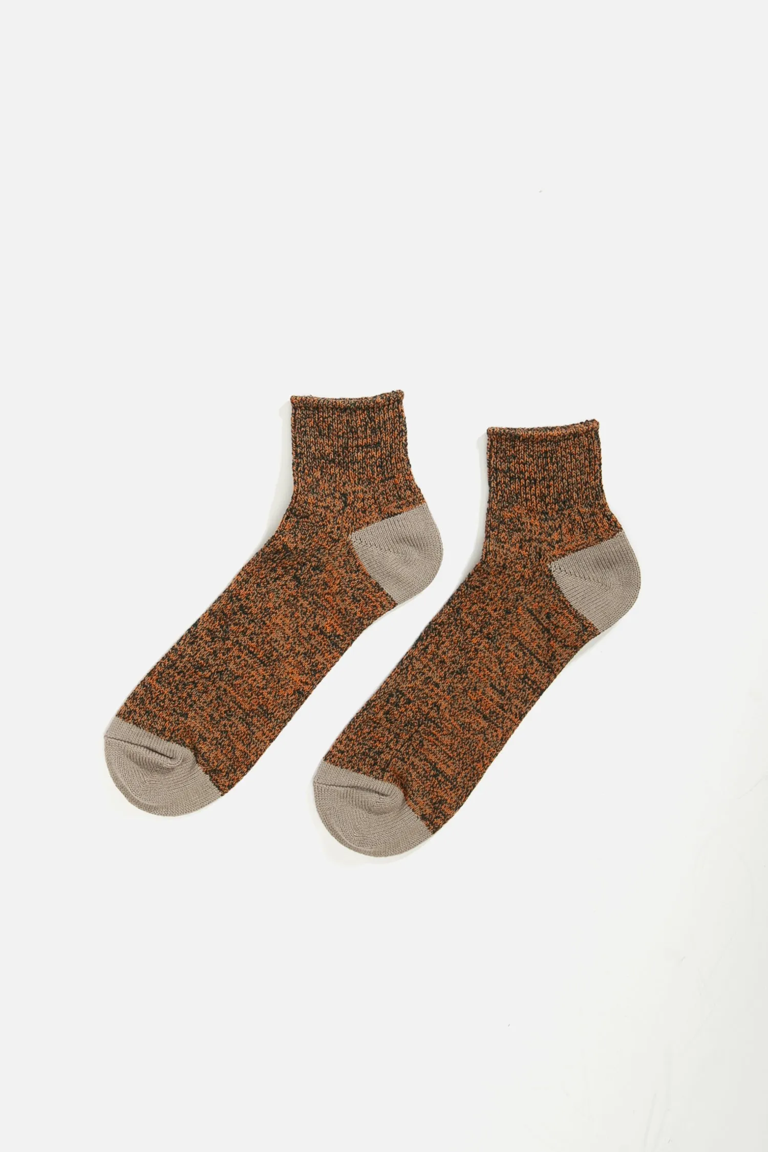 Rototo Melange Ankle Sock / Dark Olive