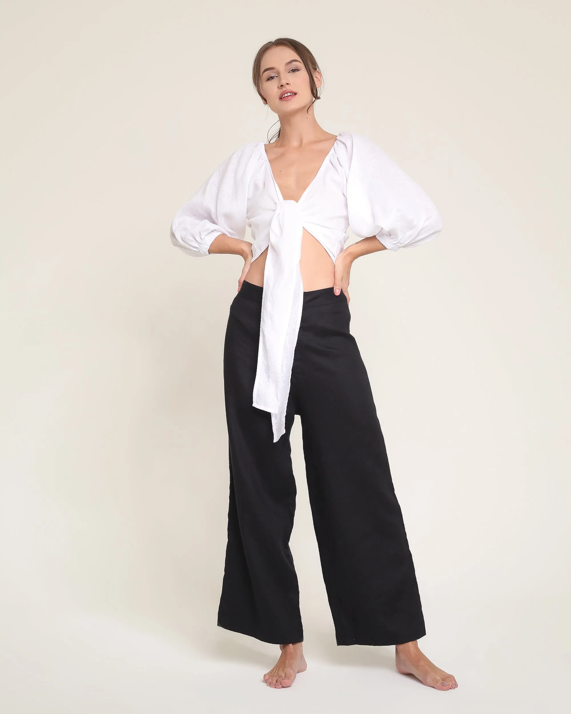 ROVE BLACK LINEN PANTS