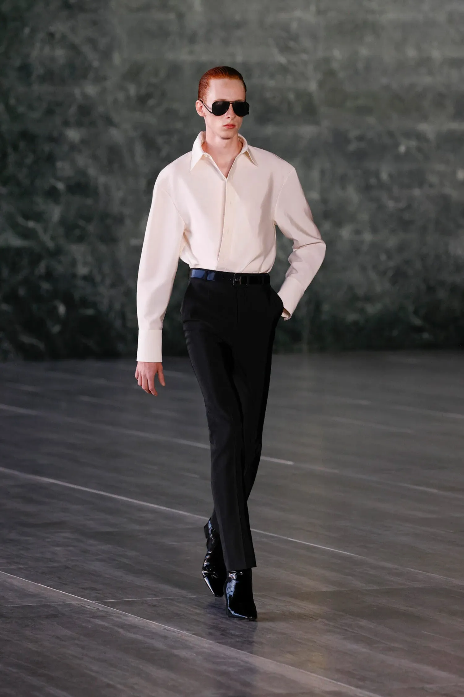 SAINT LAURENT MAN BLACK TROUSERS