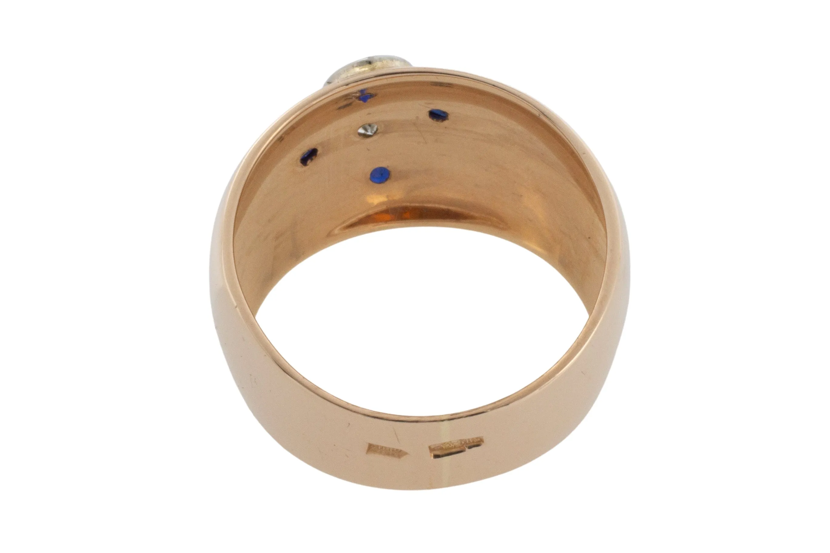 Sapphire and diamond band in 14 carat gold