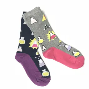 Science Socks - Experiment in progress (pack of 2) - Hot Pink & Purple