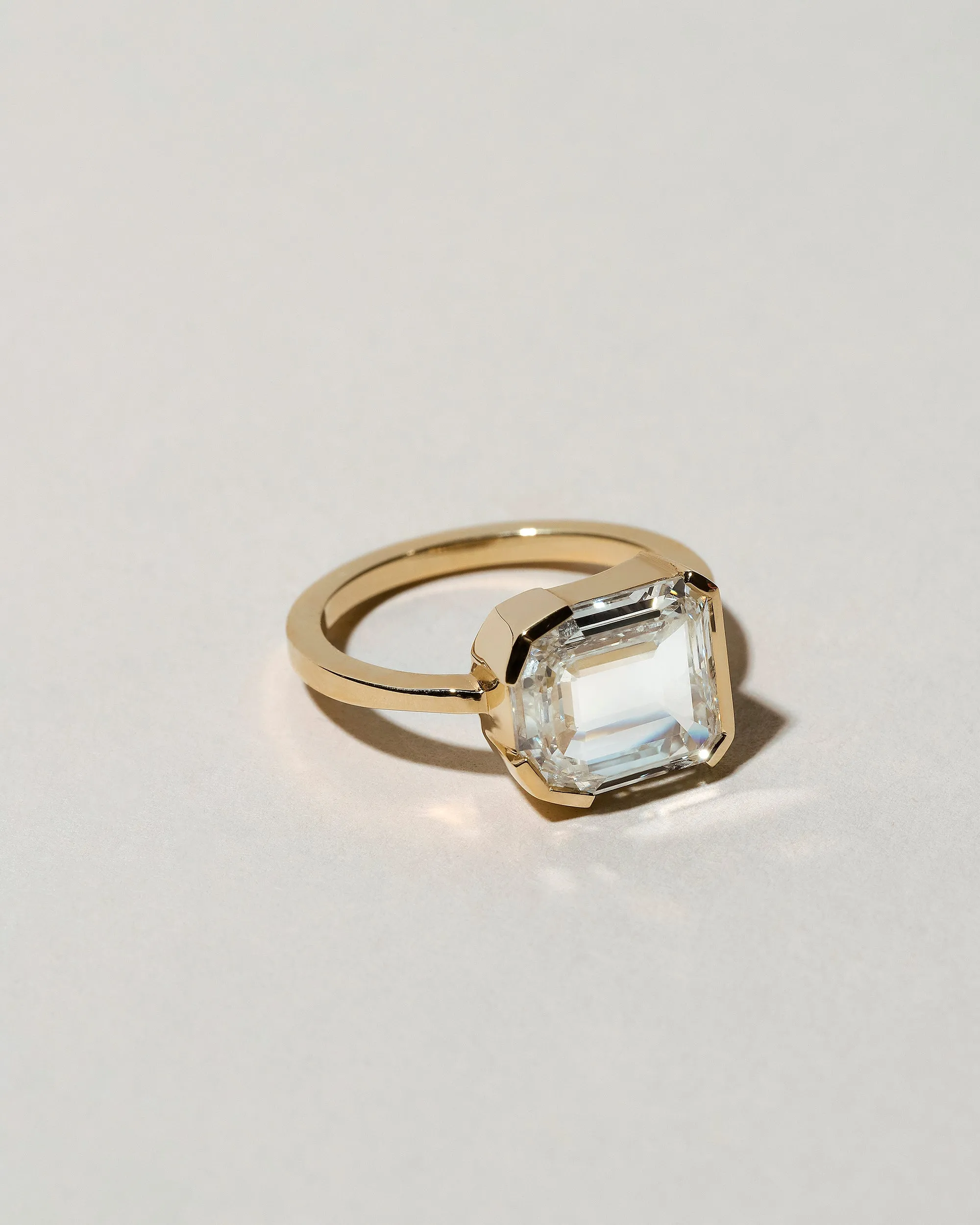 Shield Step Cut Diamond Ring