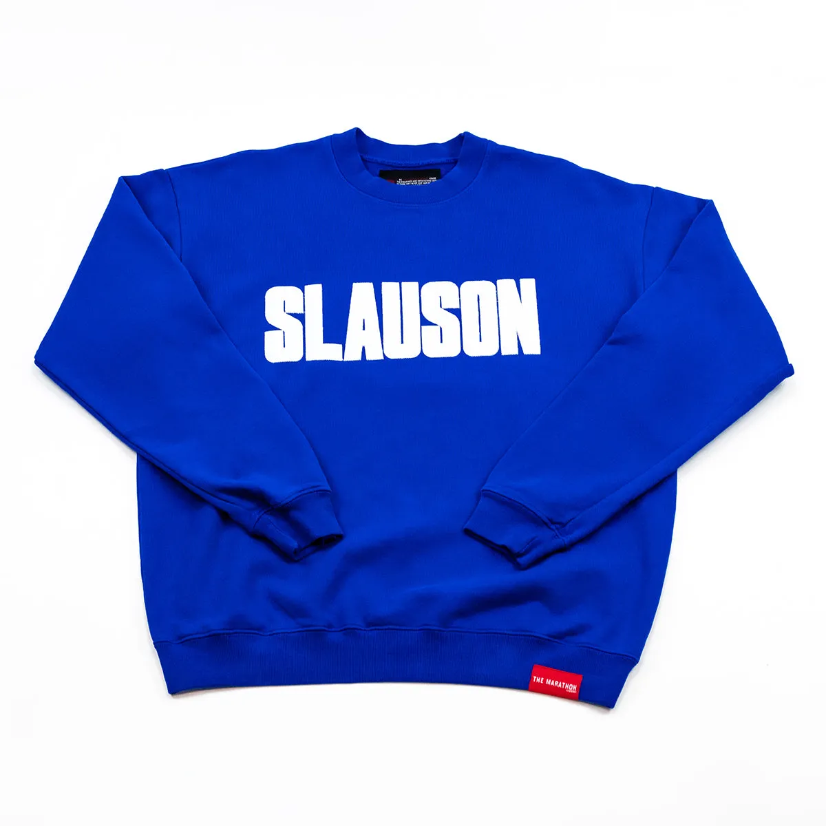 Slauson Block Print Crewneck Sweatshirt - Royal / White