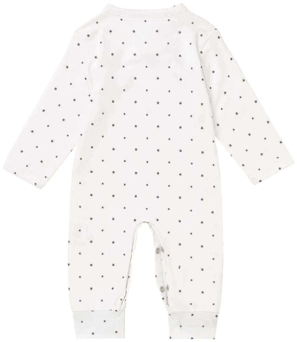 Sleepsuit - White With Star Print