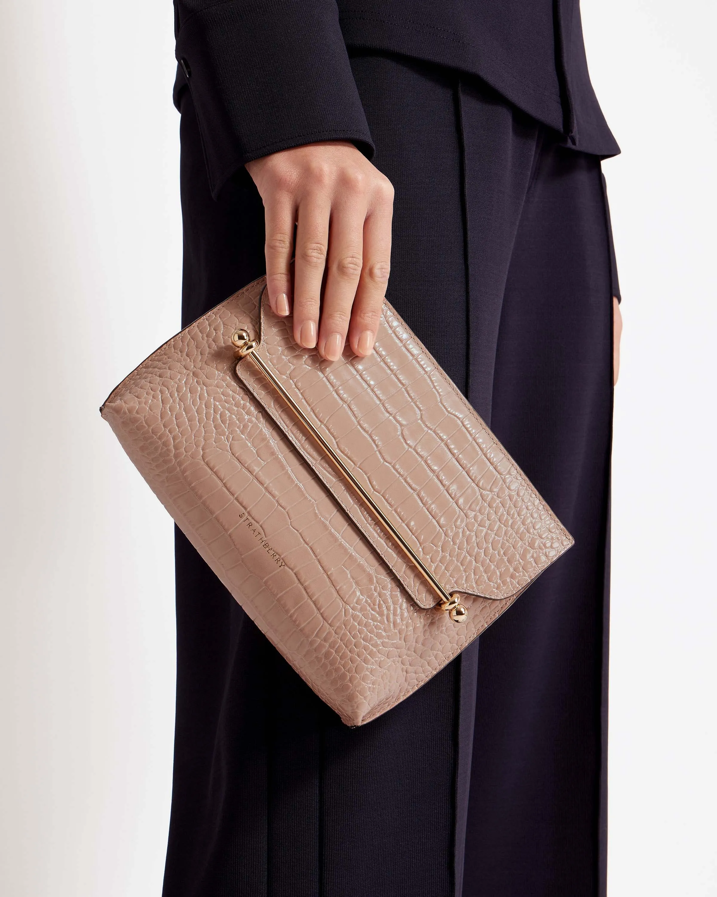 Stylist - Croc-Embossed Leather Peony