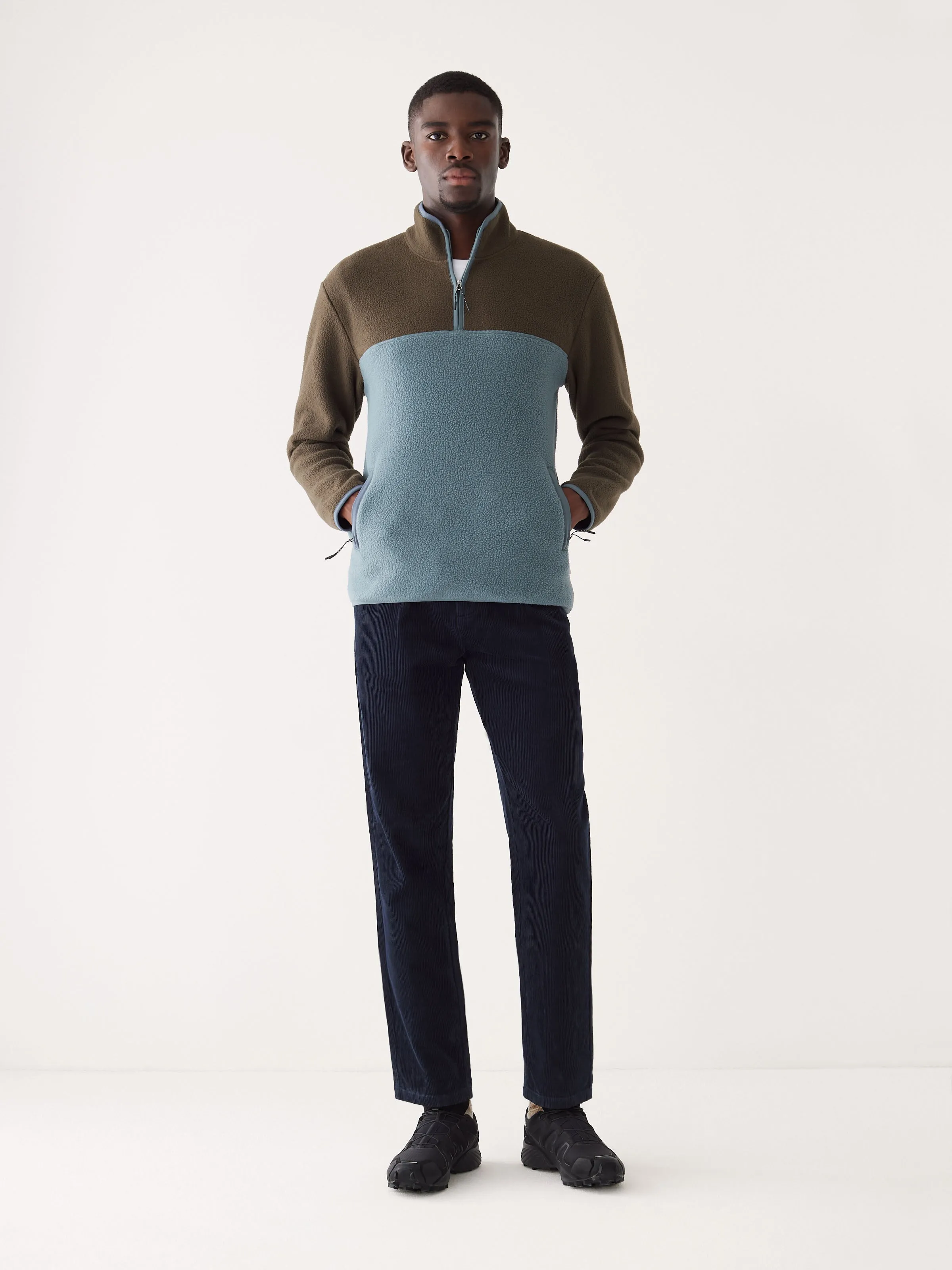 The Axis Colour Block Pullover in Stormy Blue