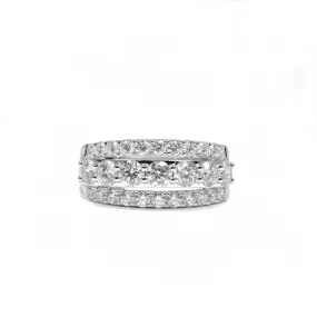 The Daphne Ring 3 Row in 18K White Gold