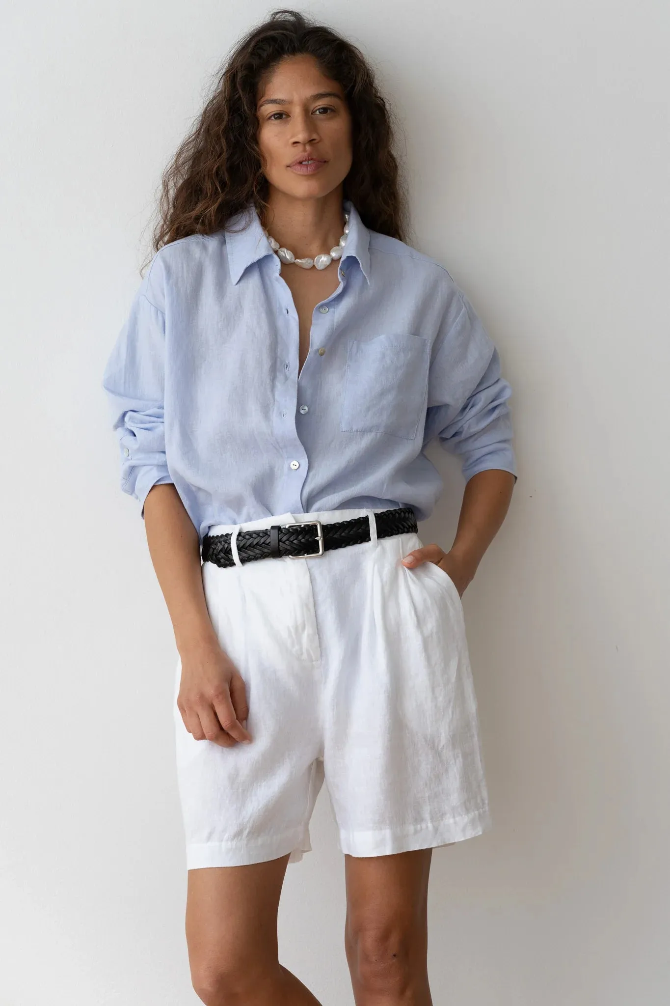 The Linen Relaxed Shirt - Cloud