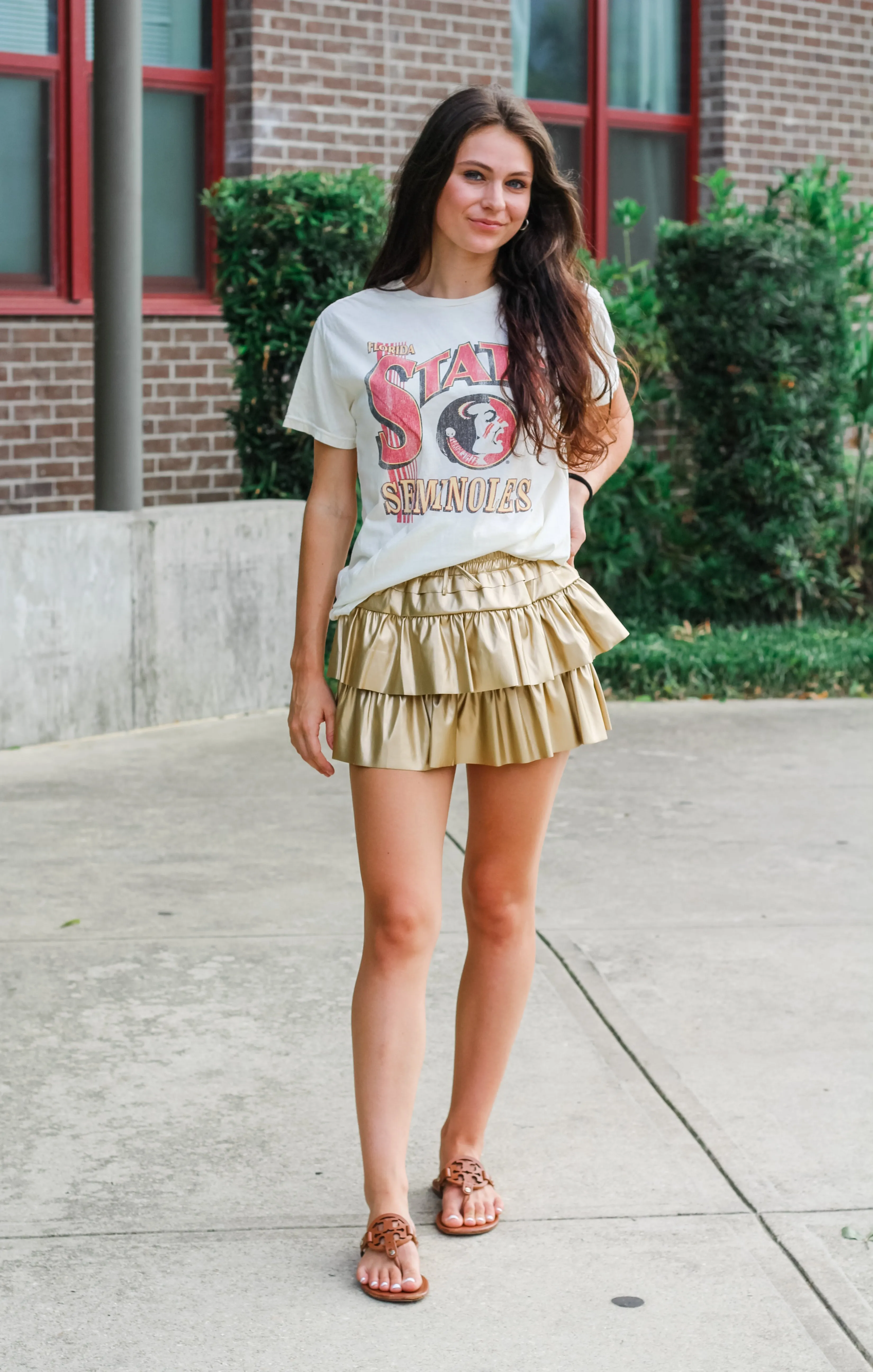 The "STATE" Seminoles Vintage Boyfriend Tee (Vintage White)