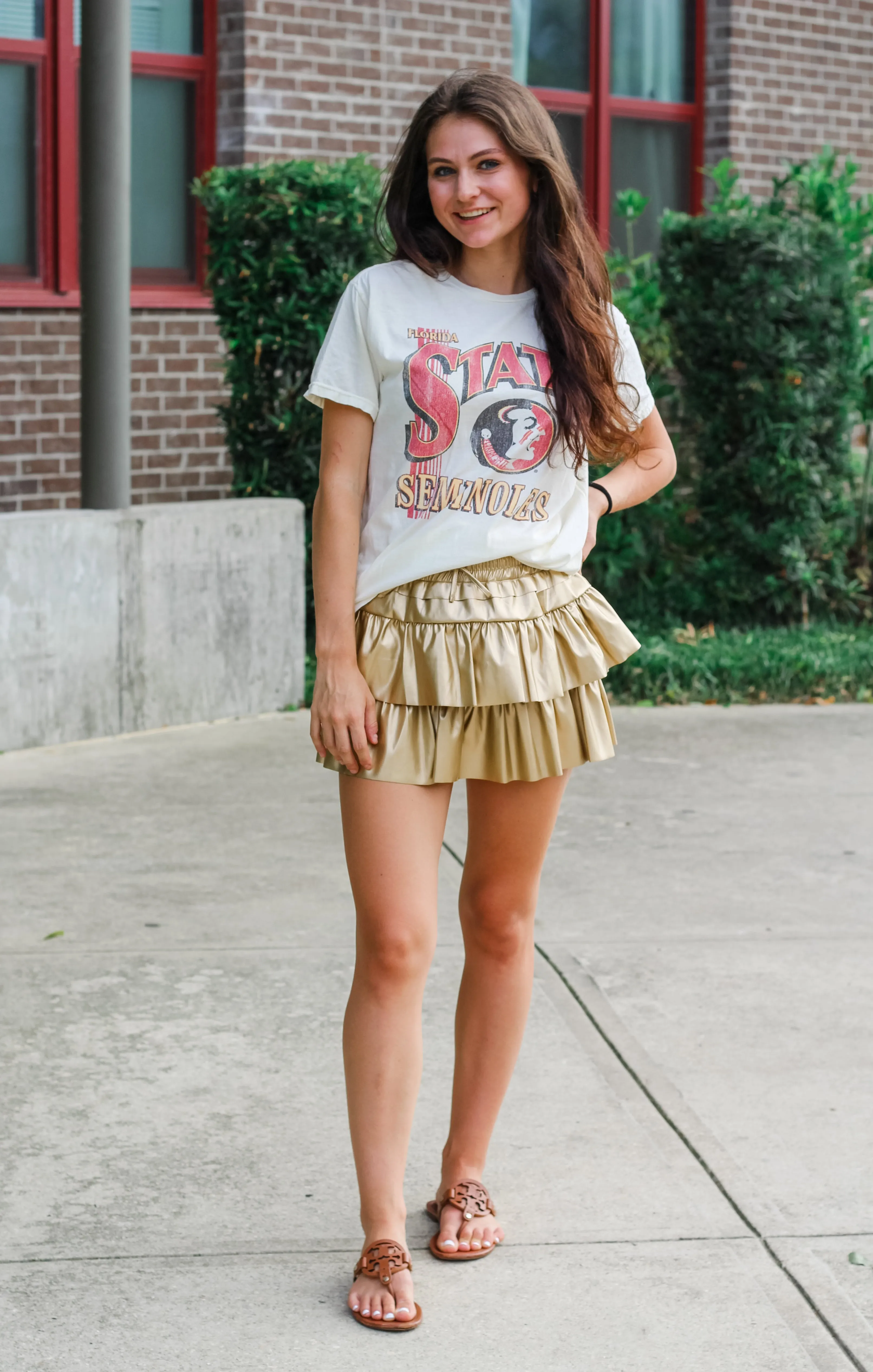 The "STATE" Seminoles Vintage Boyfriend Tee (Vintage White)