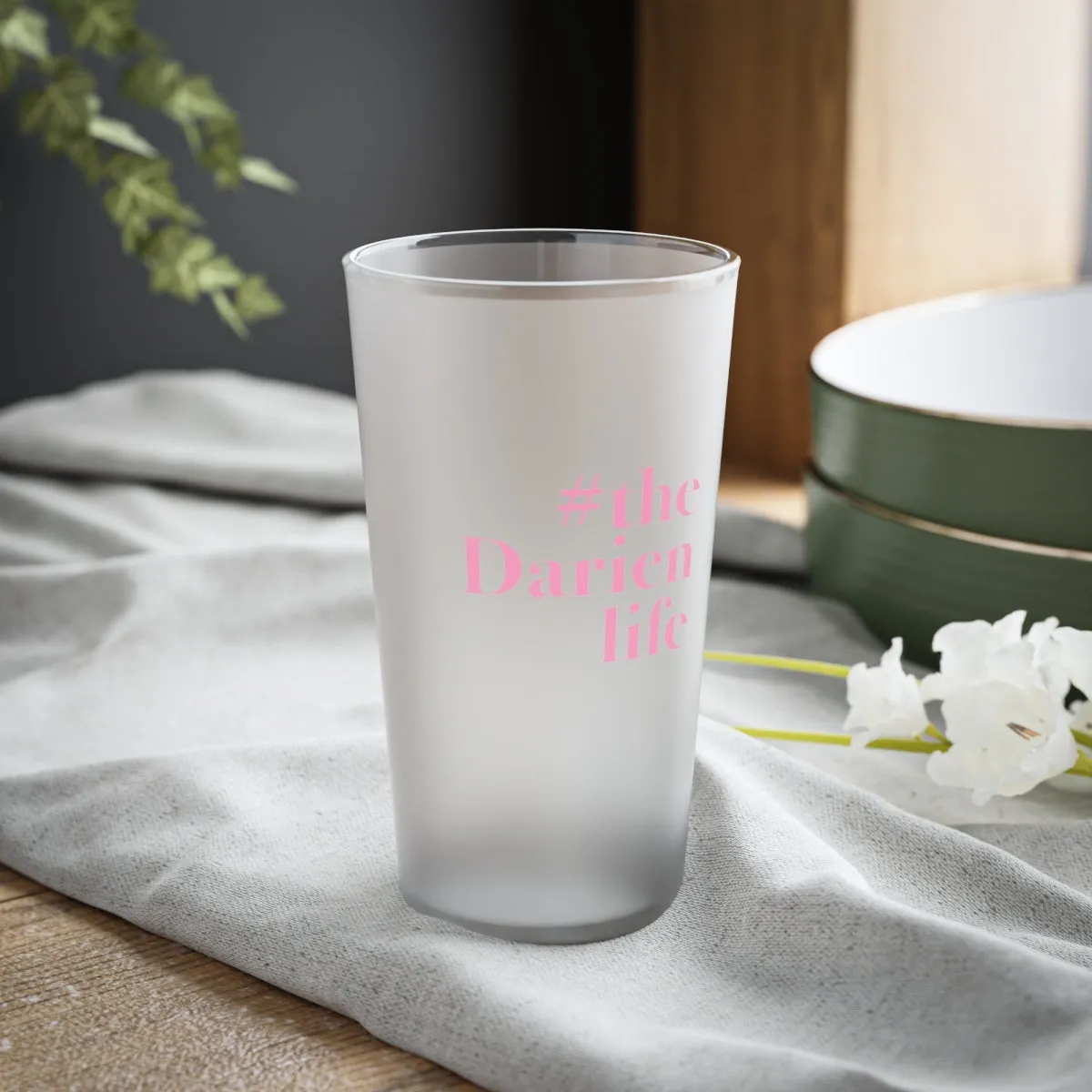 #thedarienlife Frosted Pint Glass, 16oz