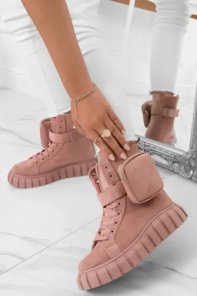 TUNDRA - Sneakers rosa a stivaletti con marsupio removibile