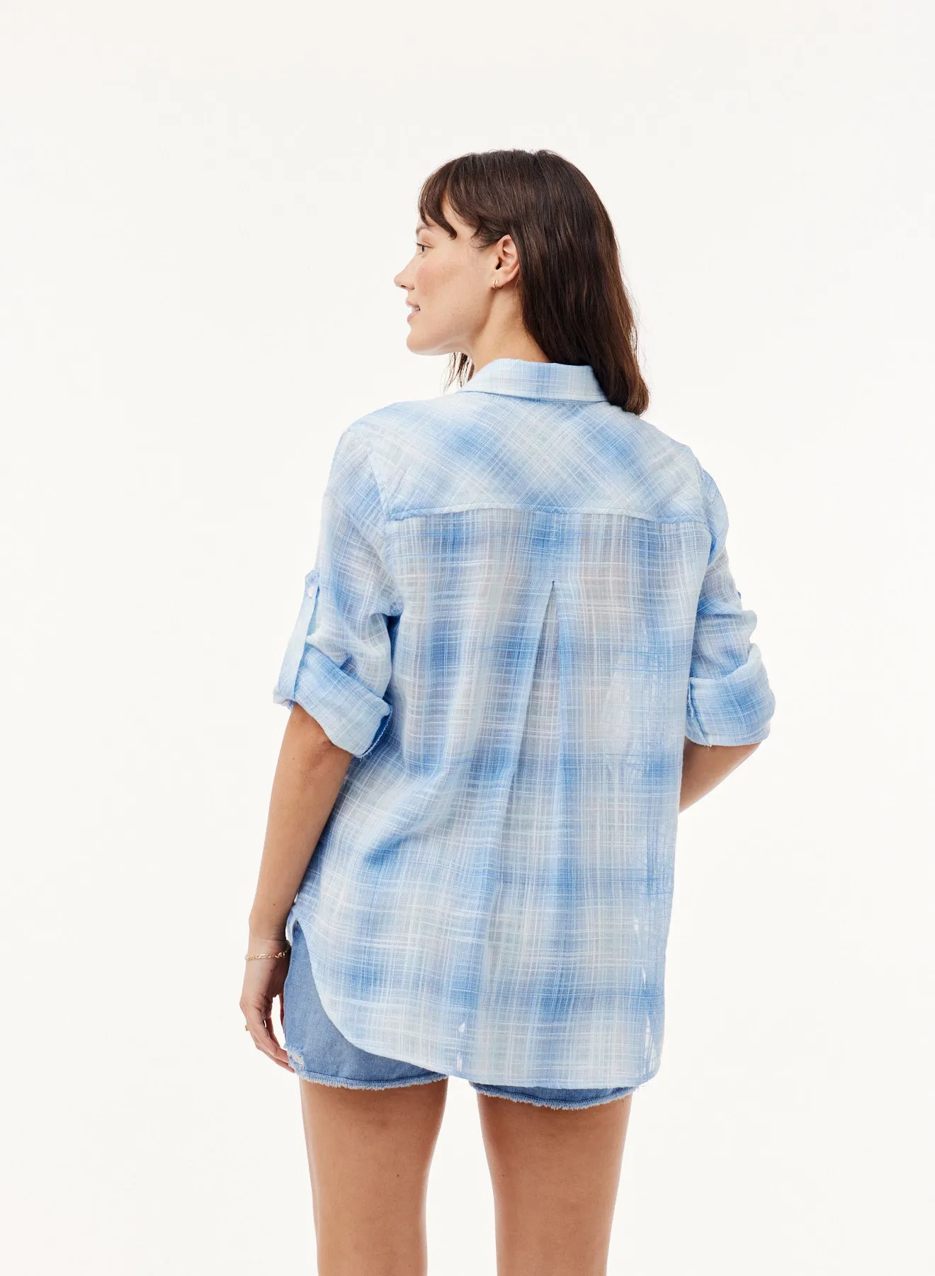 Two Pocket Shirt - Heather Blue Plaid