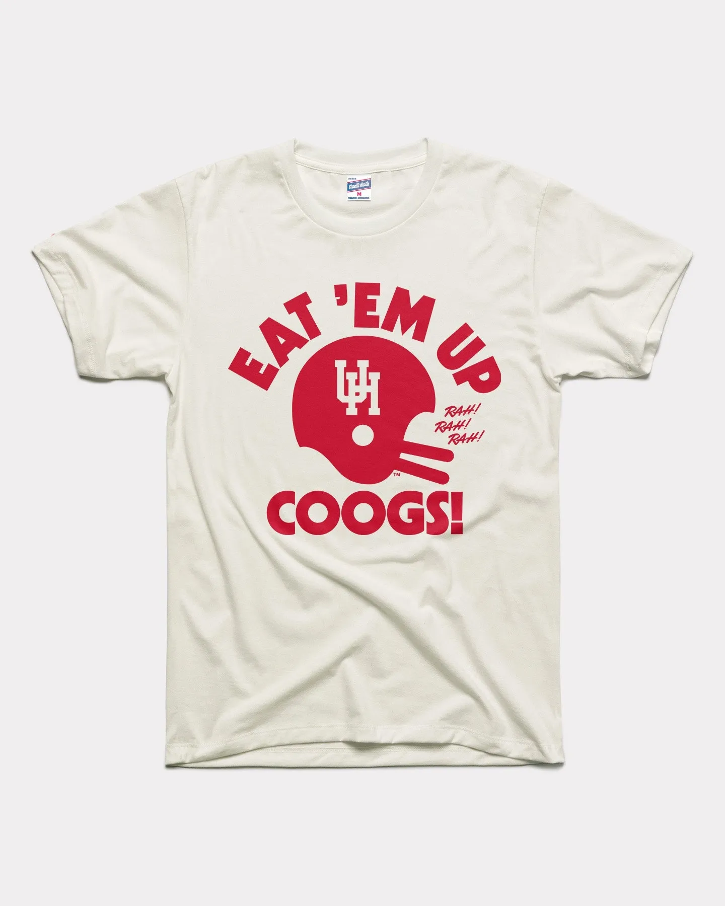 UH Helmet Eat 'Em Up Coogs Vintage White T-Shirt